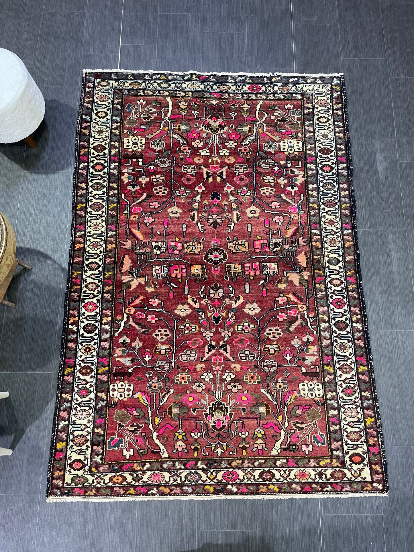Persian RUG, Fine Hand Knotted 4.6 x 6.9 Rug, Turkish Vintage Oriental Rug, Vintage Rug, Fine Knotted Antique Rug, Wool Living room Rug,