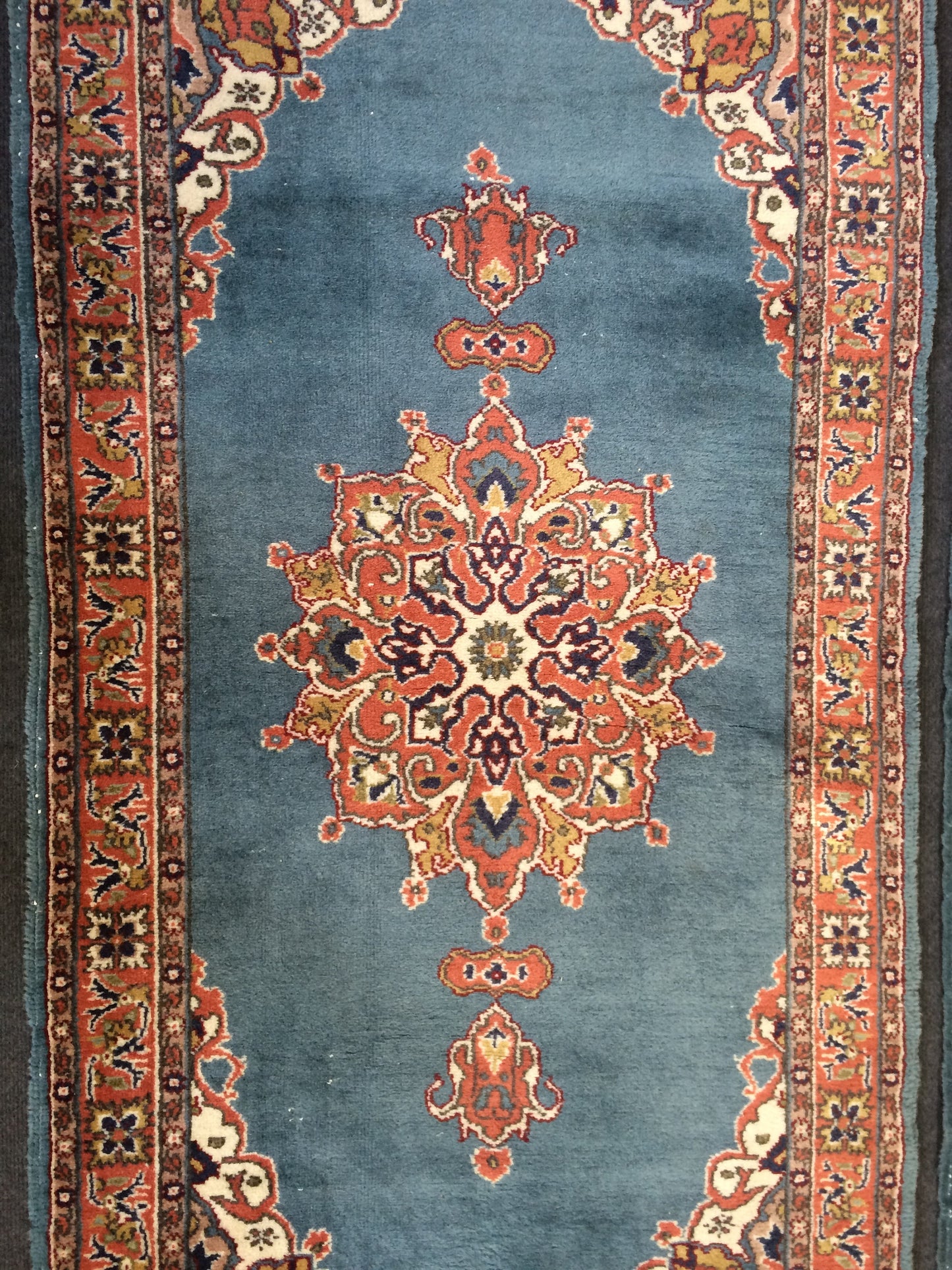Blue Rugs, TWIN TURKISH Runner RUG , bold colors Rug,Classic Rug,Oushak Rug, Hand woven Rug, Wool Oushak Rug, Farmhouse Rug