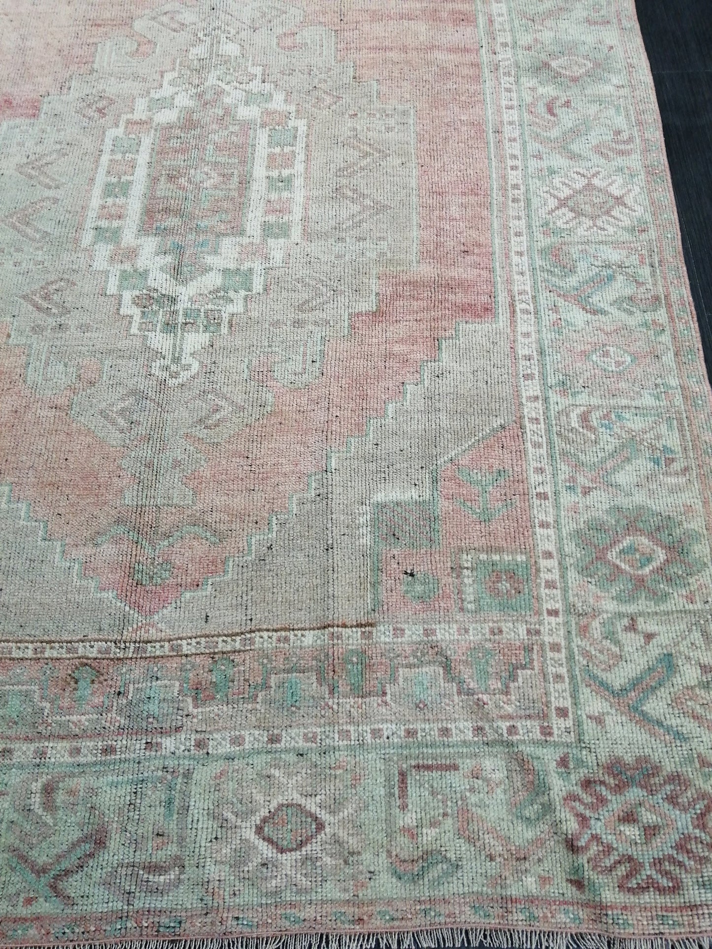 Muted Vintage Runner Rug 10.3 x 4.7 Hallway Runner Rug Kitchen Runner Rug Wool Runner Rug Wool Oushak Runner