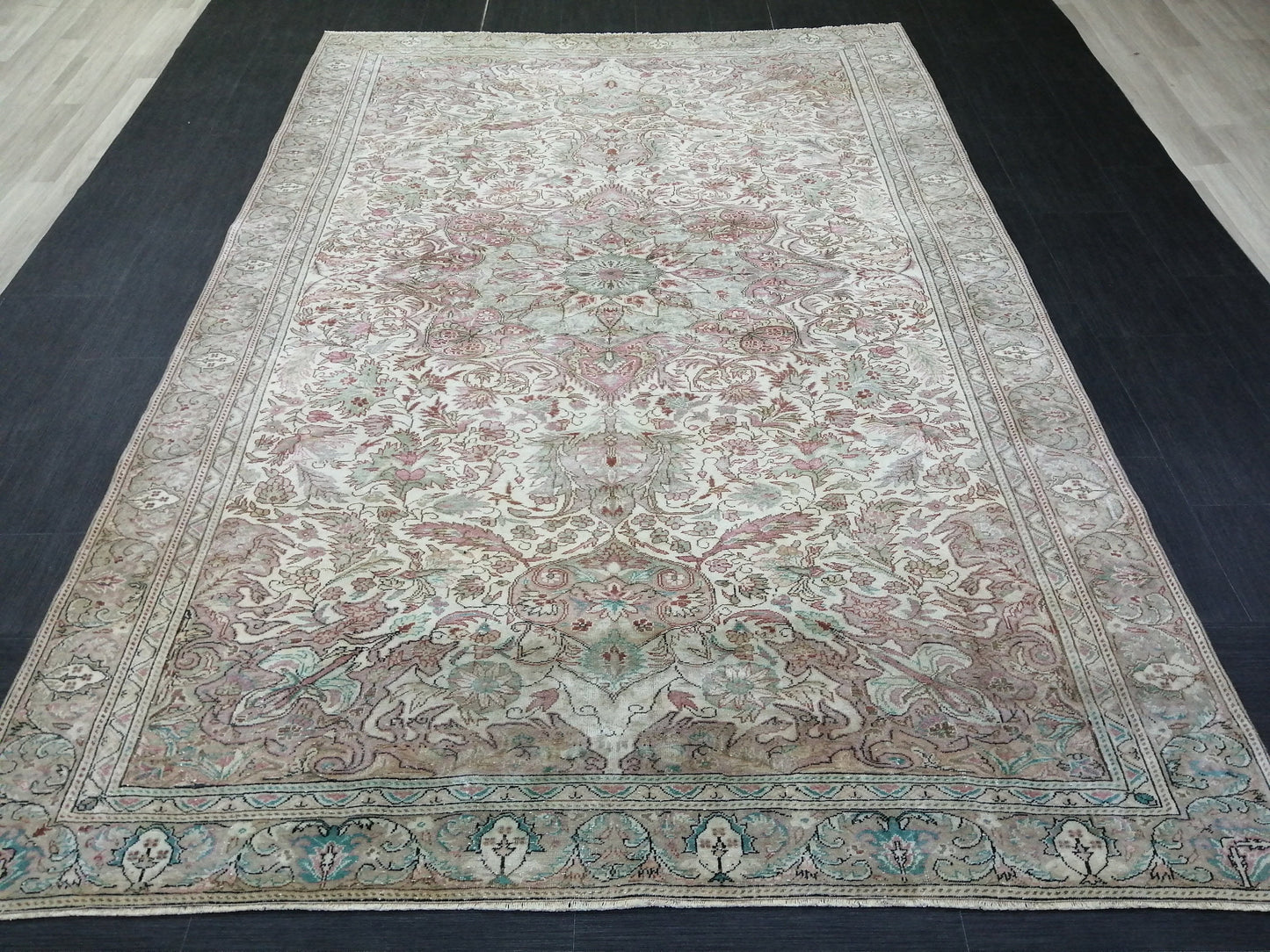 9.2 x 6.2 OUSHAK RUG TURKISH Oushak Rug Vintage Oushak Runner Rug 9x6 Vintage Persian Rug Wool Oushak Rug Hand Made Rugs Vintage Turkish Rug