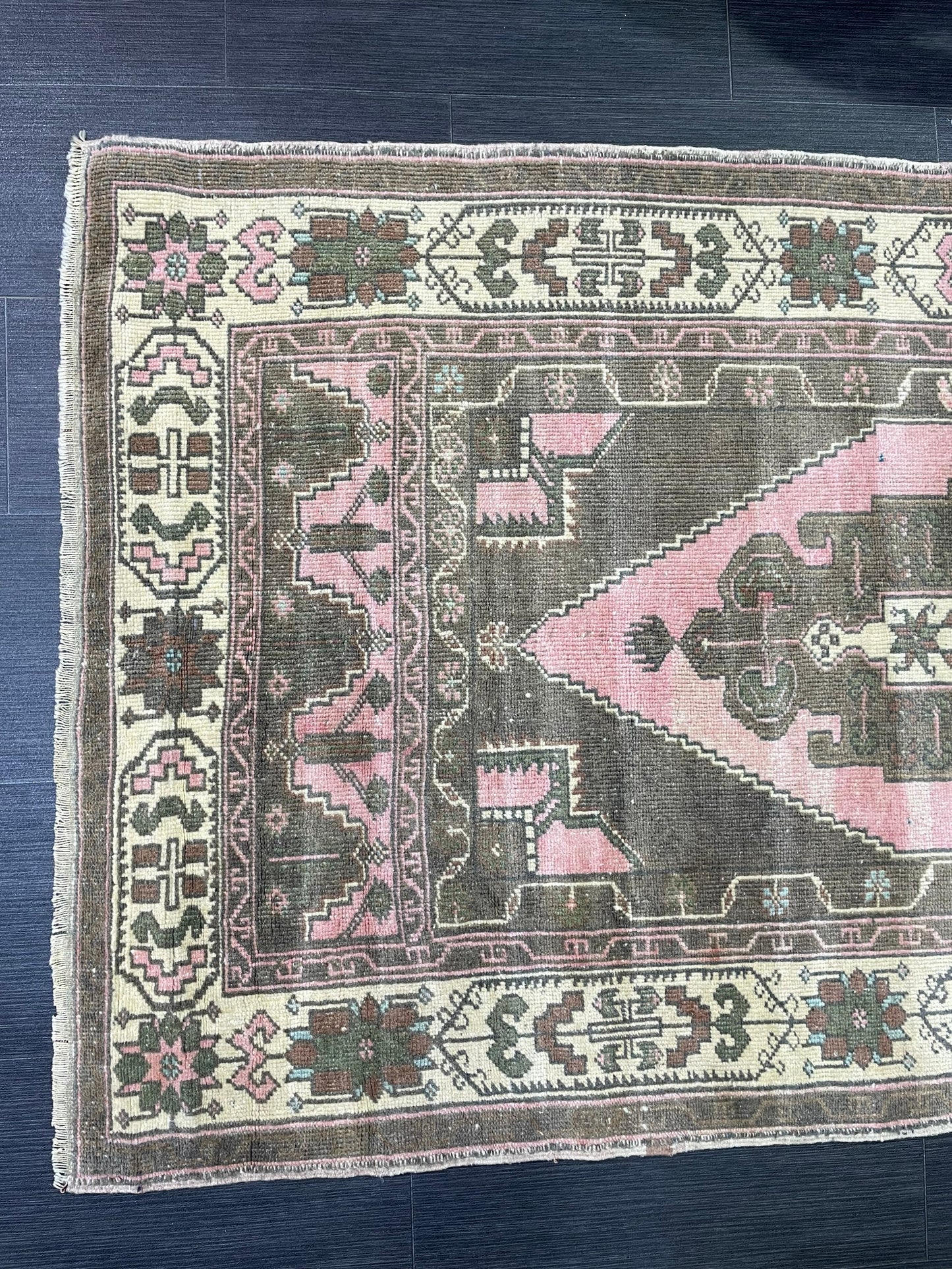 Anatolian Vintage Rug, TURKISH Rug, Vintage 3.2 x 6.9 Wool Rug, Oushak Rug, Hand Knotted Rug, 100% Wool Rug, Handmade Rug