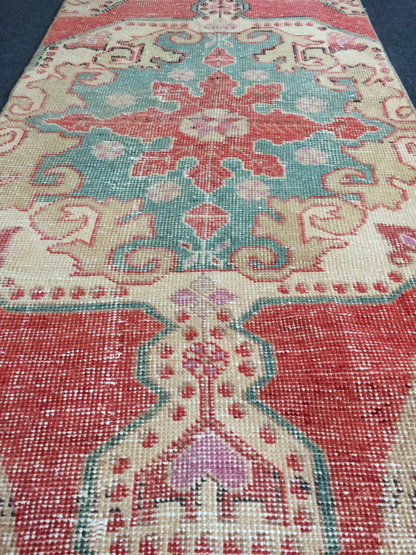7.2 x 2.6 Turkish Runner Rug, Oushak Rug, Oushak Rugs, Oushak Runner Rugs, Runner Rug, Vintage Runner Rug, Hand Made Rug