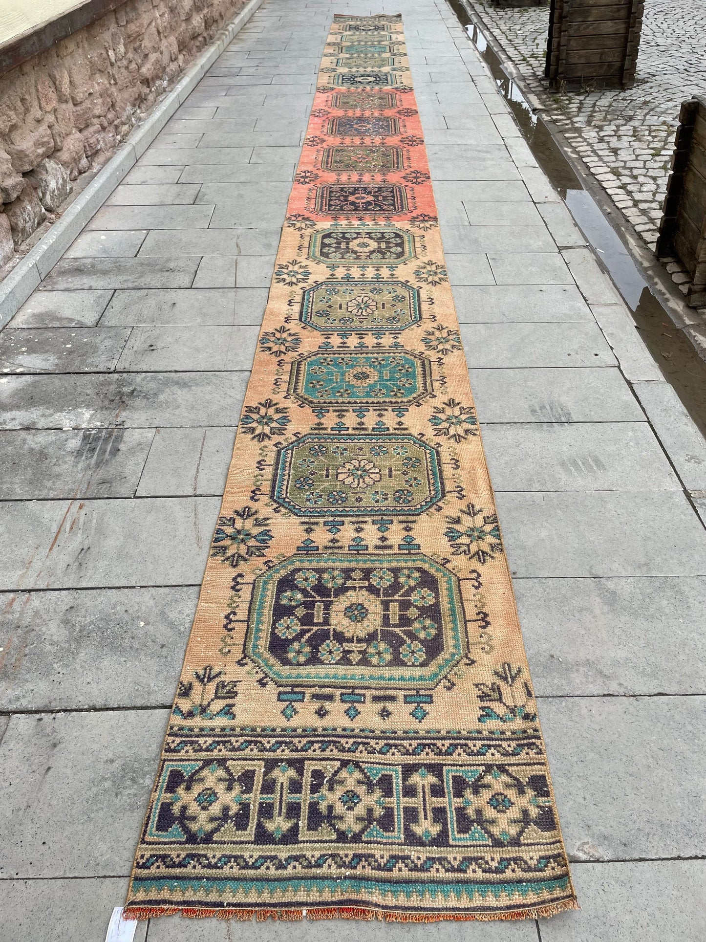 Vintage Staircase Runner Rug 2.3 x 27 ft Extra Long TURKISH Runner Rug Vintage Runner Rug Distressed Runner Rug Runner Hand Knotted Runner