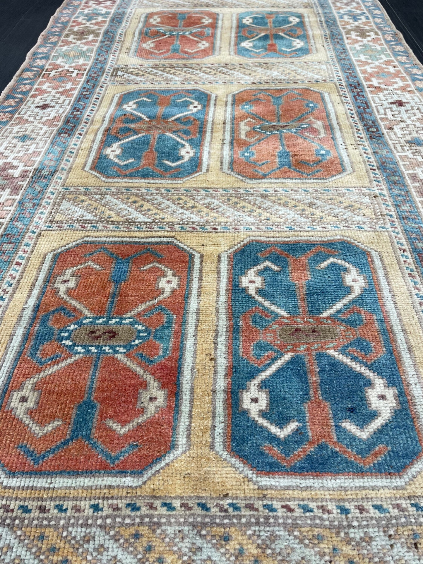 Wool Vintage RUG 3.3 x 6.6 TURKISH Rug Oriental Rug Vintage Oushak Rug Vintage Persian Rug Hand Made Rugs Vintage Turkish Rug Discounted Rug