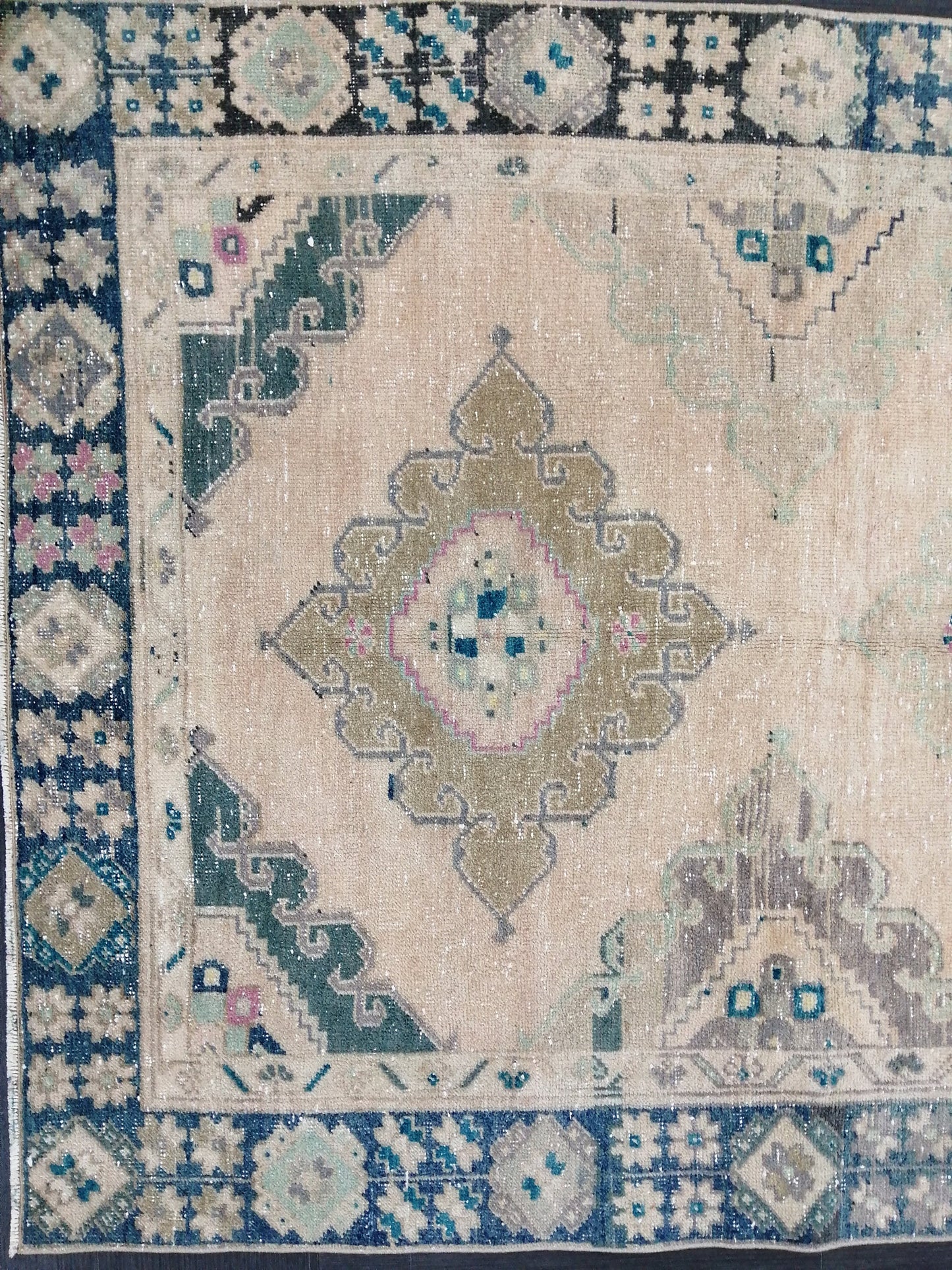 Muted Oushak Runner 4.7 x 12.8 Turkish Runner Rug Vintage Runner Rug Hallway Runner Rug Kitchen Runner Rug Wool Runner Rug Wool Oushak Rug