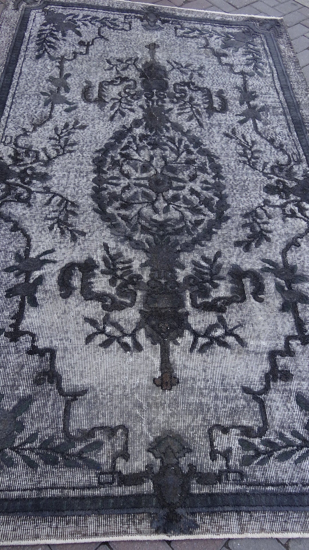 Grey Area Rug Vintage Rug Vintage living room rug Dark wool Oriental RUG, Turkey Rugs Modern Oushak Rug Modern rug, Vintage Rug Persian