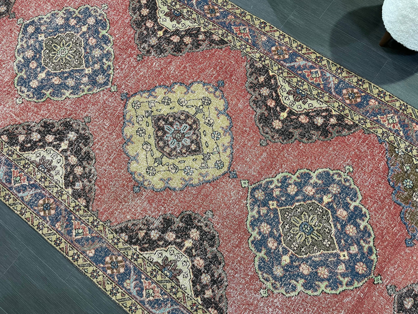 Turkish Runner Rug, Persian Distressed Runner 4.8 x 13.2 Rug, Vintage Runner Rug, Hallway Runner Rug, Kitchen Runner Rug, Wool Runner Rug