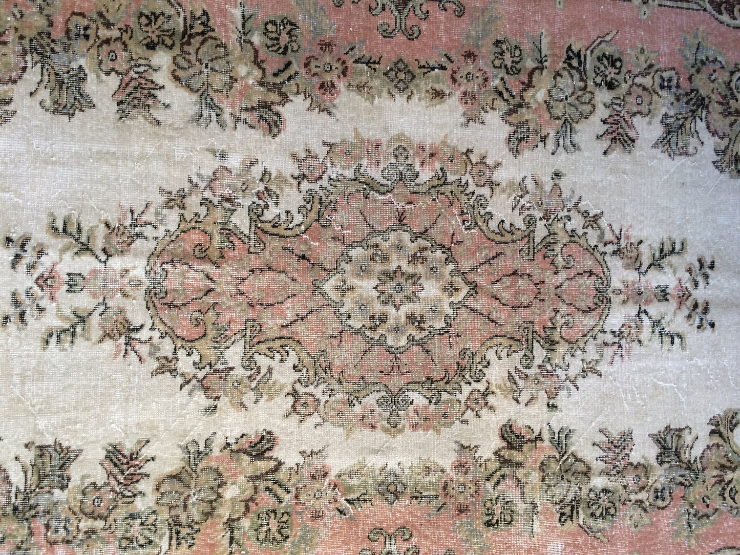 7.8 x 5.2 Pink Large Area Oushak Rug Vintage Rug Turkish Rug Hand Made Rug