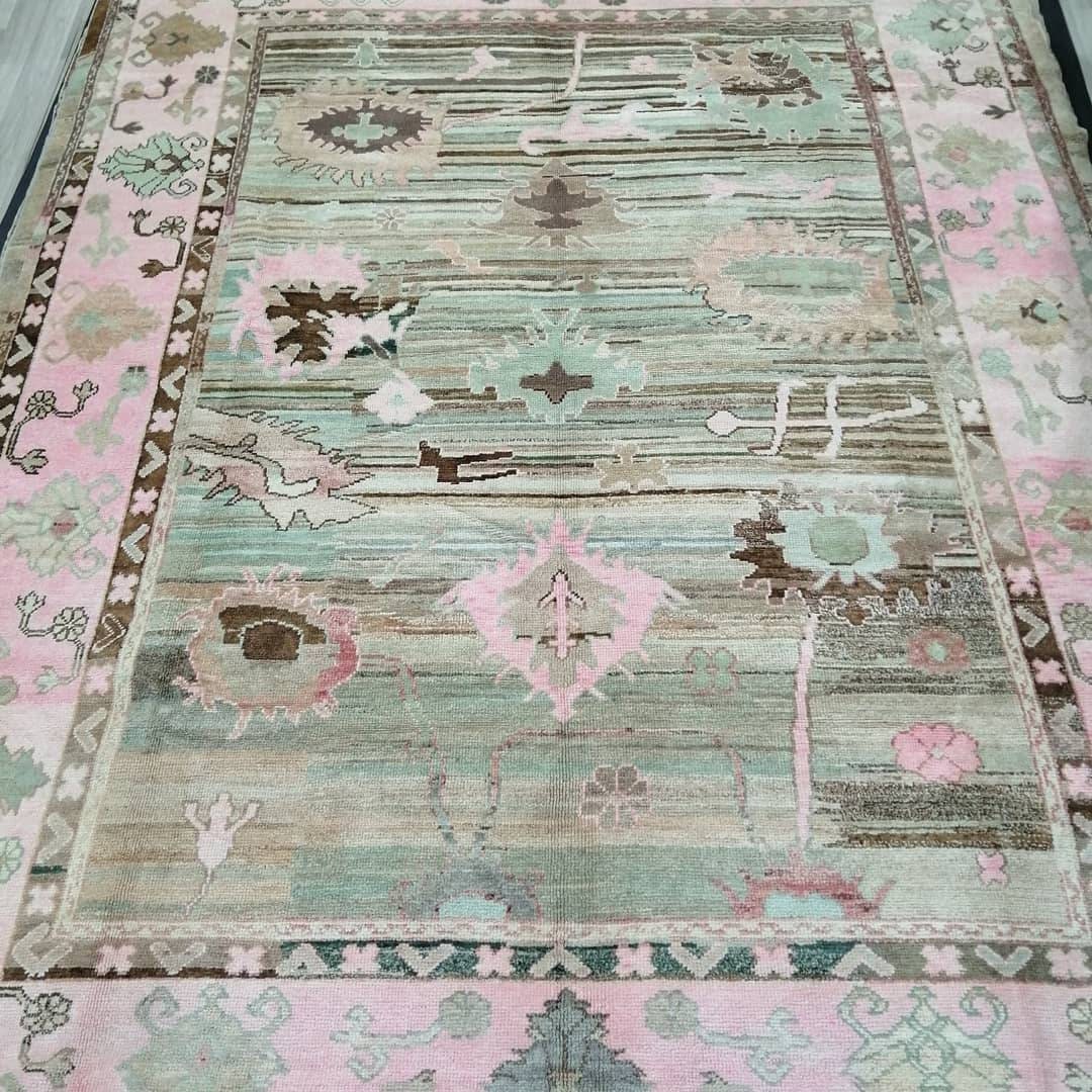 OUSHAK RUG, 12.2 x 9.2 TURKISH Oushak Rug, Vintage Oushak Rug Wool Oushak Rug Hand Made Rugs, Authentic Oushak Rug