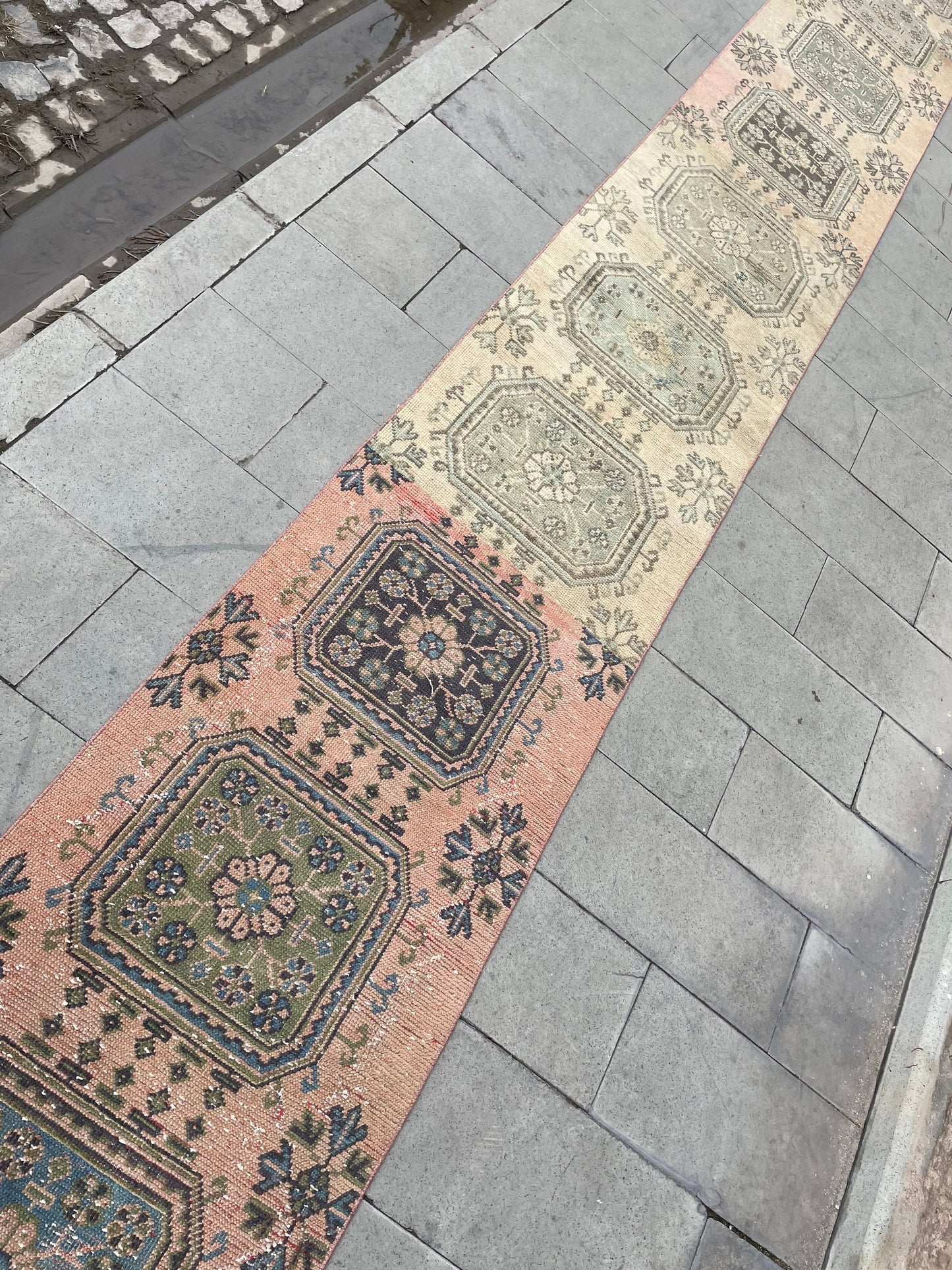 Muted Vintage Staircase Runner Rug 2.5 x 27 Extra Long TURKISH Runner Rug Vintage Runner Rug Distressed Runner Rug Runner Handmade Runner