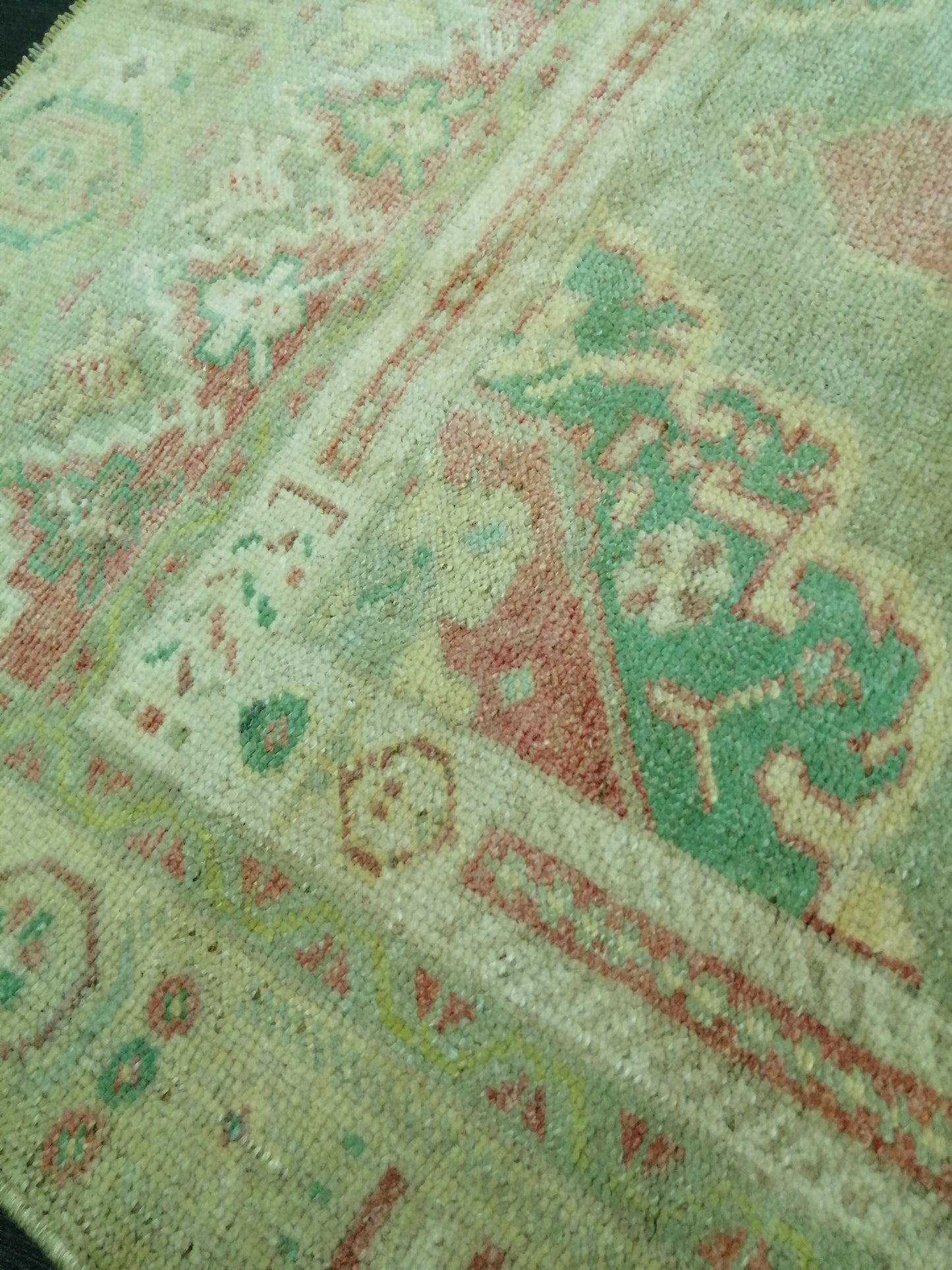 6.6 X 3.2 Vintage Rugs TURKISH HAND MADE Rugs Vintage Turkish Rugs Oushak Rug Turkish Oushak Rug, Vintage Oushak Rug, Wool Rug