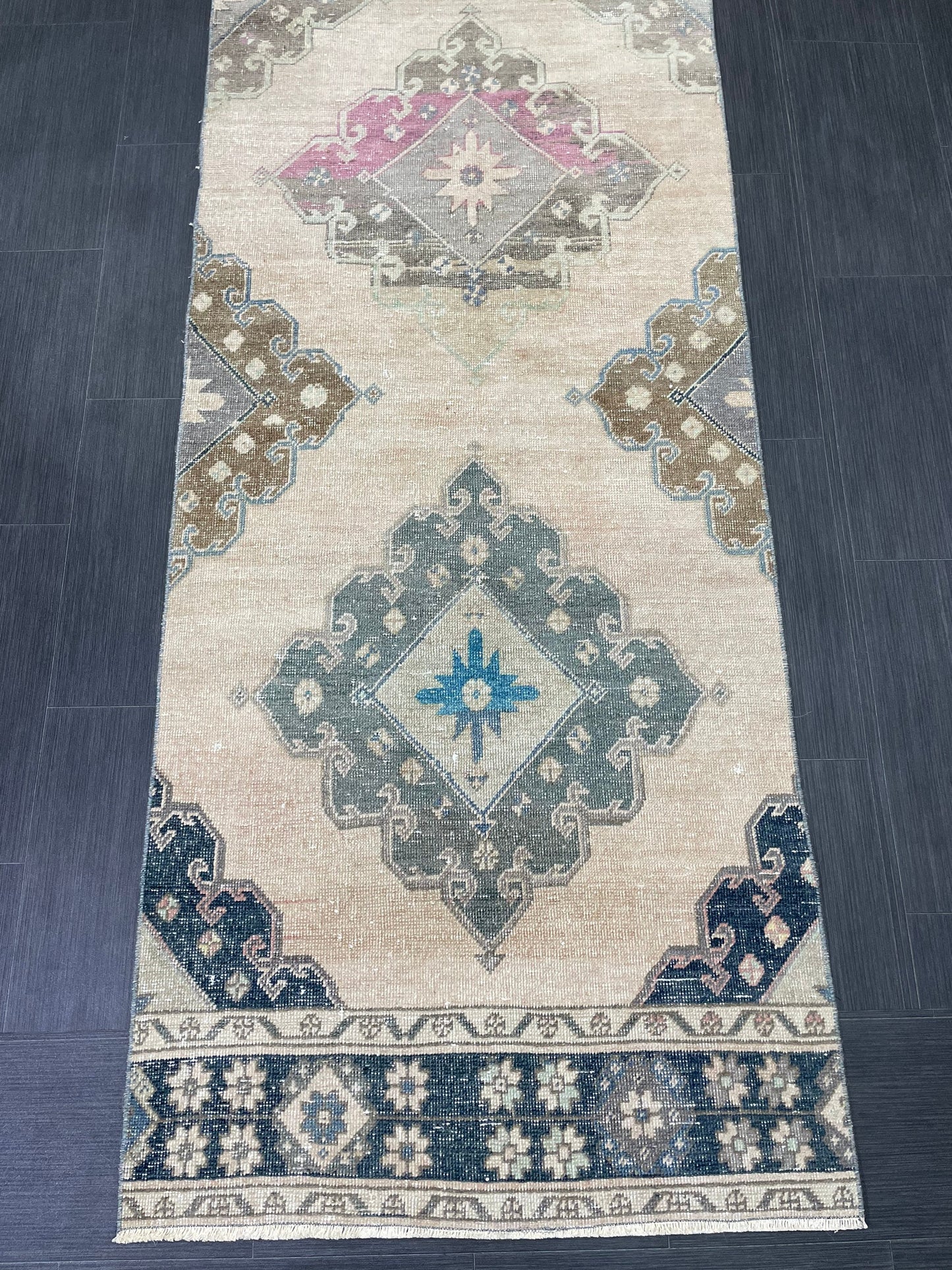 MUTED Oriental Runner Rug 3 x 12.6 Runner Antique TURKISH Runner Faded Vintage Runner Rug Muted Vintage XL Turkish Muted Runner Rug