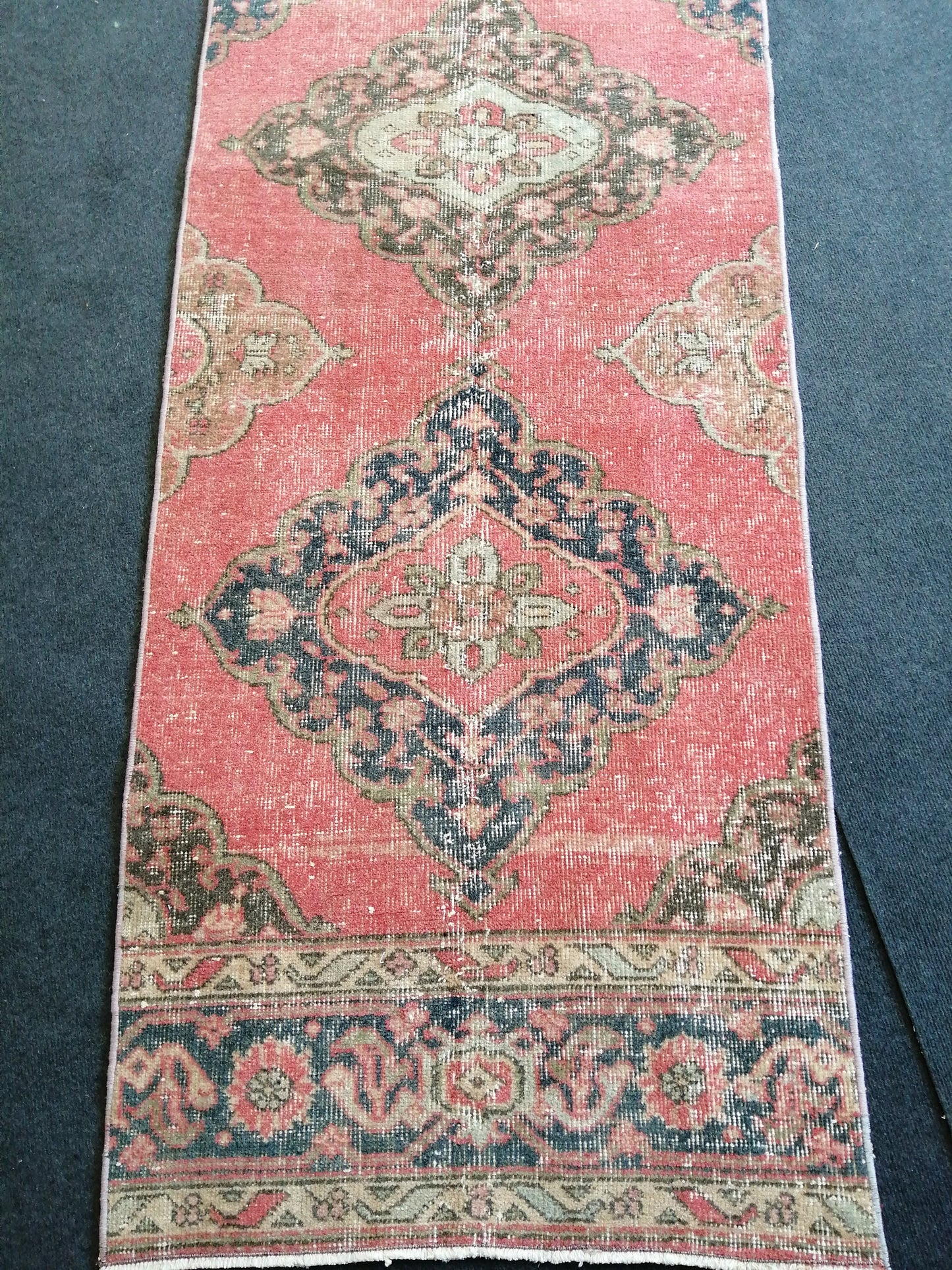12.5 x 2.6 Turkish Oushak Runner Rug Turkish Runner Rug Vintage Runner Rug Hallway Runner Rug Kitchen Runner Rug Wool Runner Rug Wool Oushak
