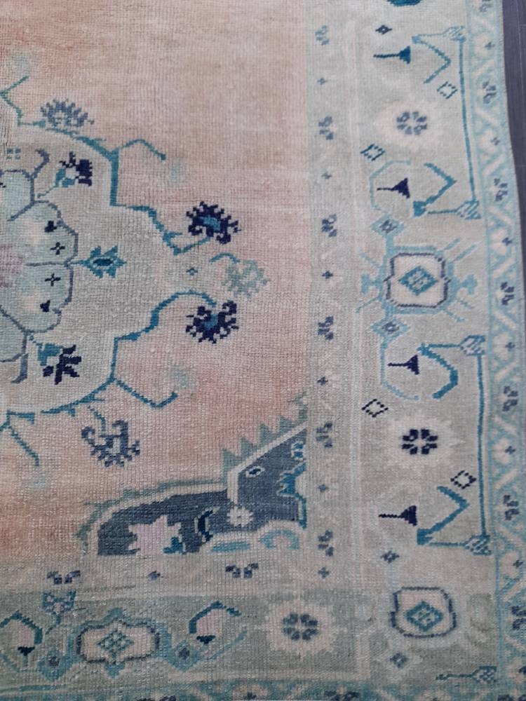Hand Knotted Rug, Vintage Oriental RUG, Muted Vintage 5x10 Rug, Vintage Fine Rug Wool Oushak Rug, Vintage Persian Rug, Vintage Turkish Rug.
