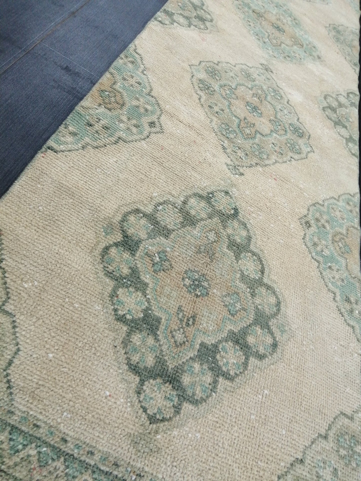 Muted Oushak Runner 10 x 2.5 Vintage Runner Rug Hallway Runner Rug Kitchen Runner Rug Wool Runner Rug Wool Oushak Rug