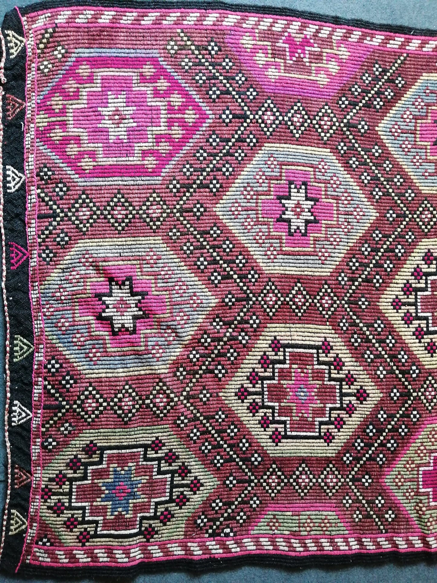 8 x 4 Flatwoven with Embroidery Rug TURKISH HAND MADE Rugs Vintage Turkish Rugs Oushak Rug Traditional Rug, Vintage Oushak Rug, Wool Rug