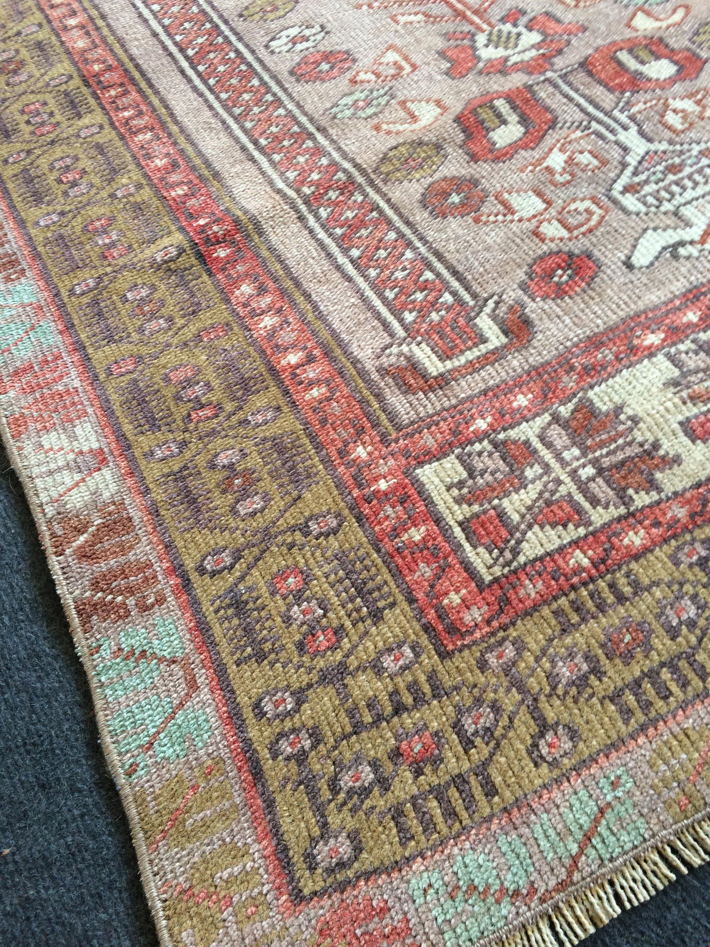 6.4 x 3 OUSHAK RUG TURKISH Oushak Rug Vintage Oushak Runner Rug Vintage Runner Rug Wool Oushak Rug Hand Made Rugs Vintage Turkish Rug