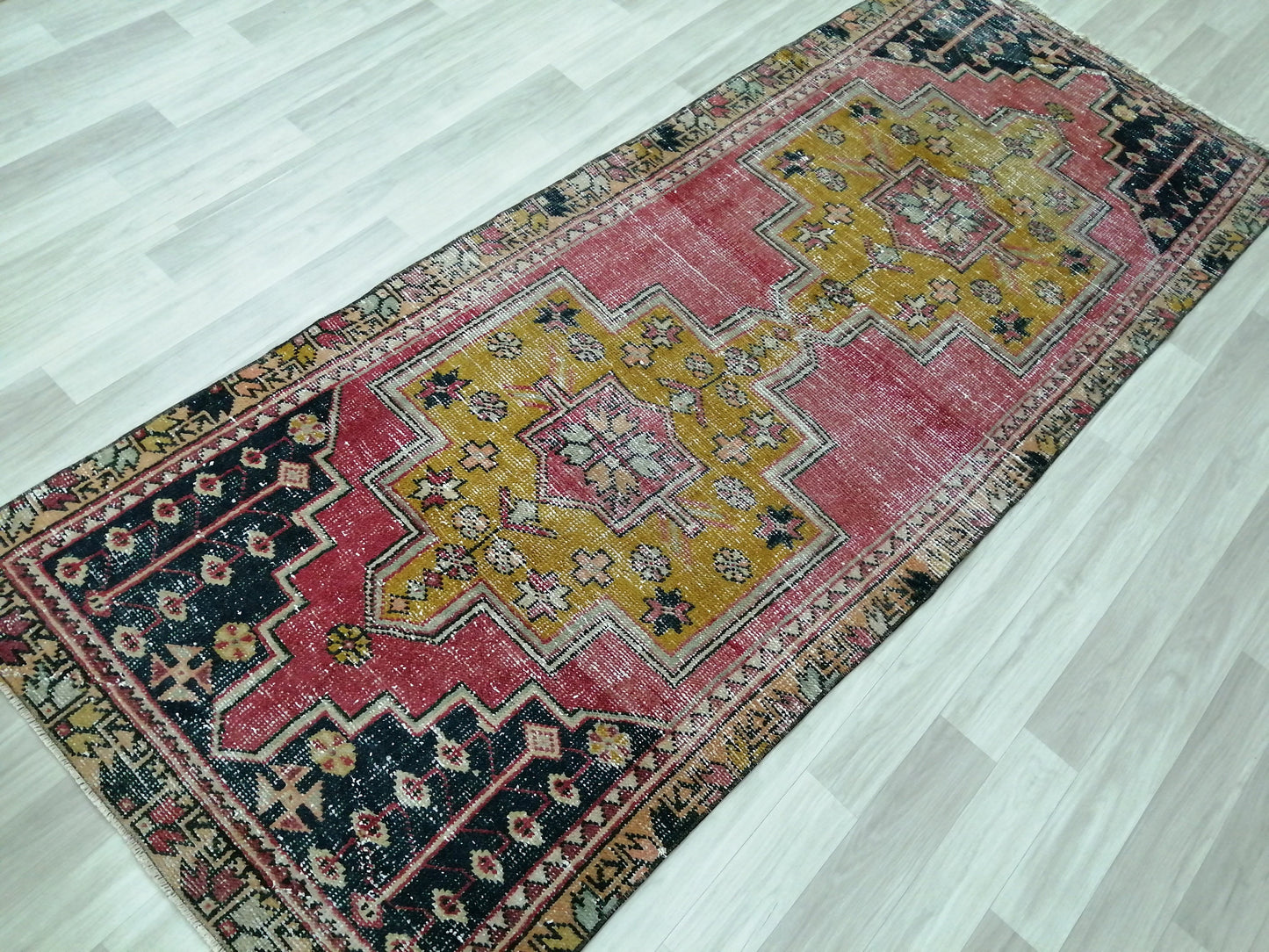 8.3 X 3.3 Rugs, Hand Made Rug, Oushak Rug, Rustic Rug, Bohemian Rug, Rug Runner, Turkish Rug, Farmhouse Rug, Vintage Rug, Wool rug