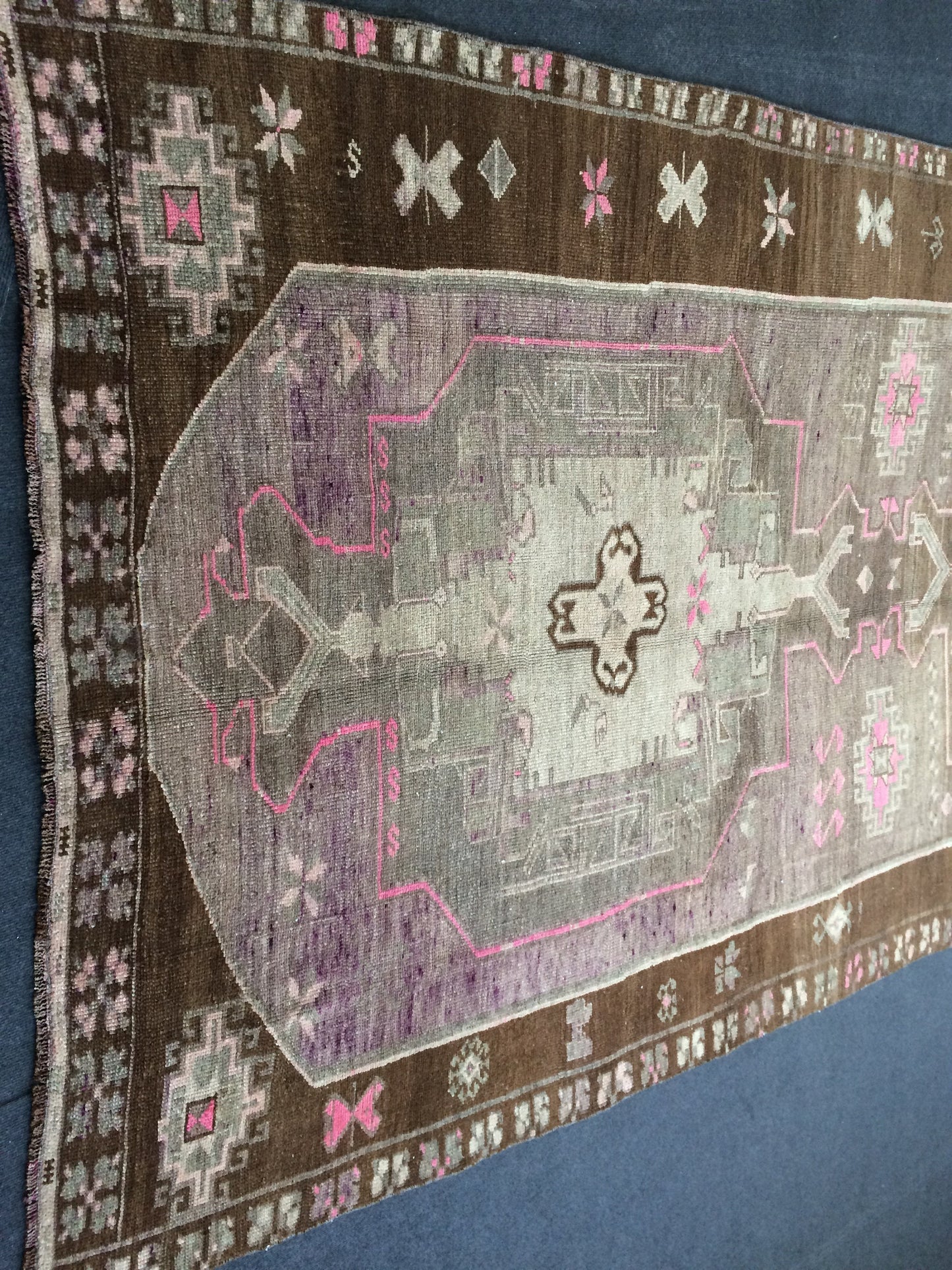 Vintage Large Area Rug 5x12 Turkish Rug Runner Rug Wool Living Room Rug Oushak Rug Vintage rug Farmhouse rug