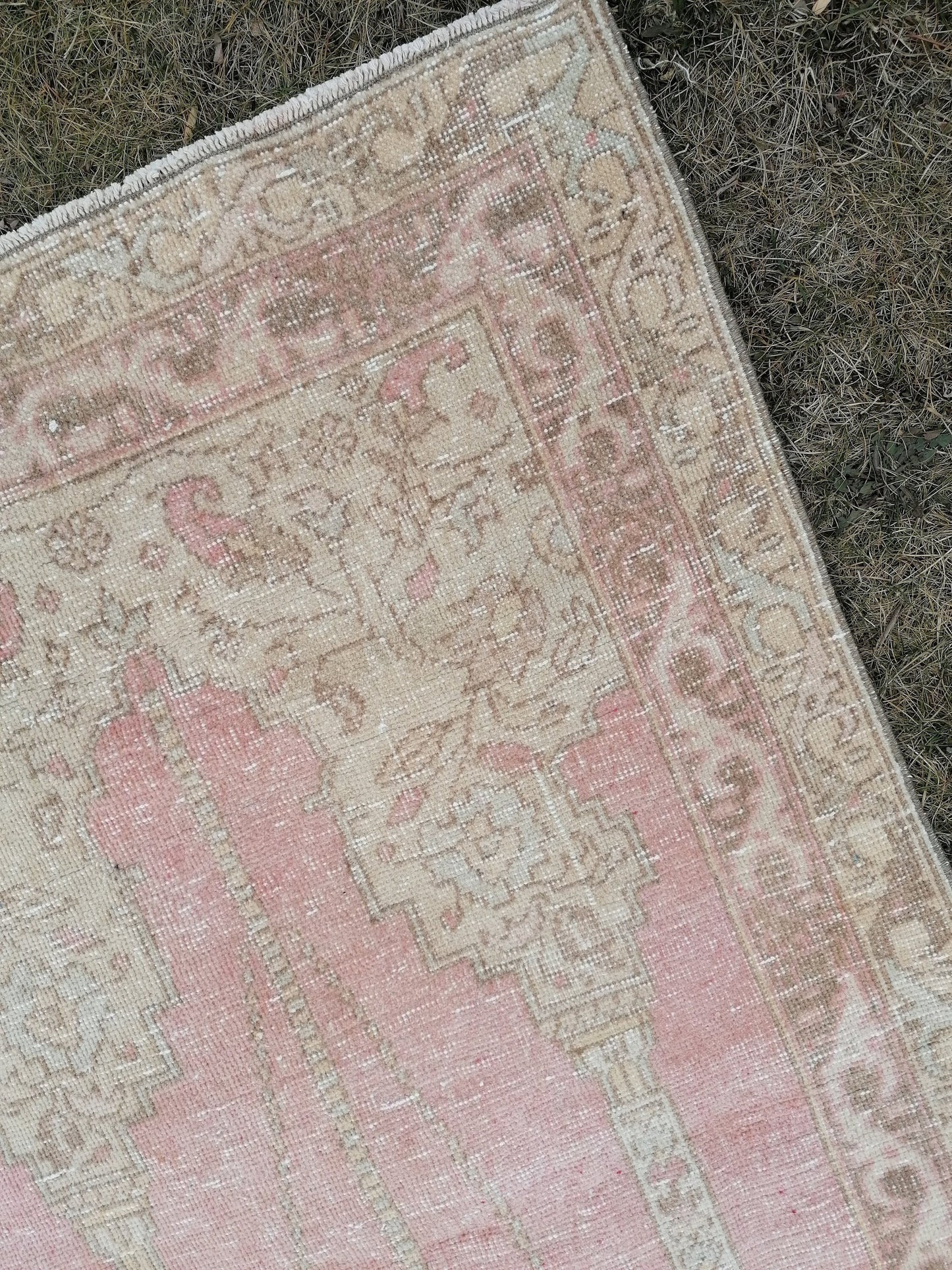 Turkish oushak wool rug, 3'2x5'7 vintage rug, vintage hand made rug kitchen rug bohemian rug