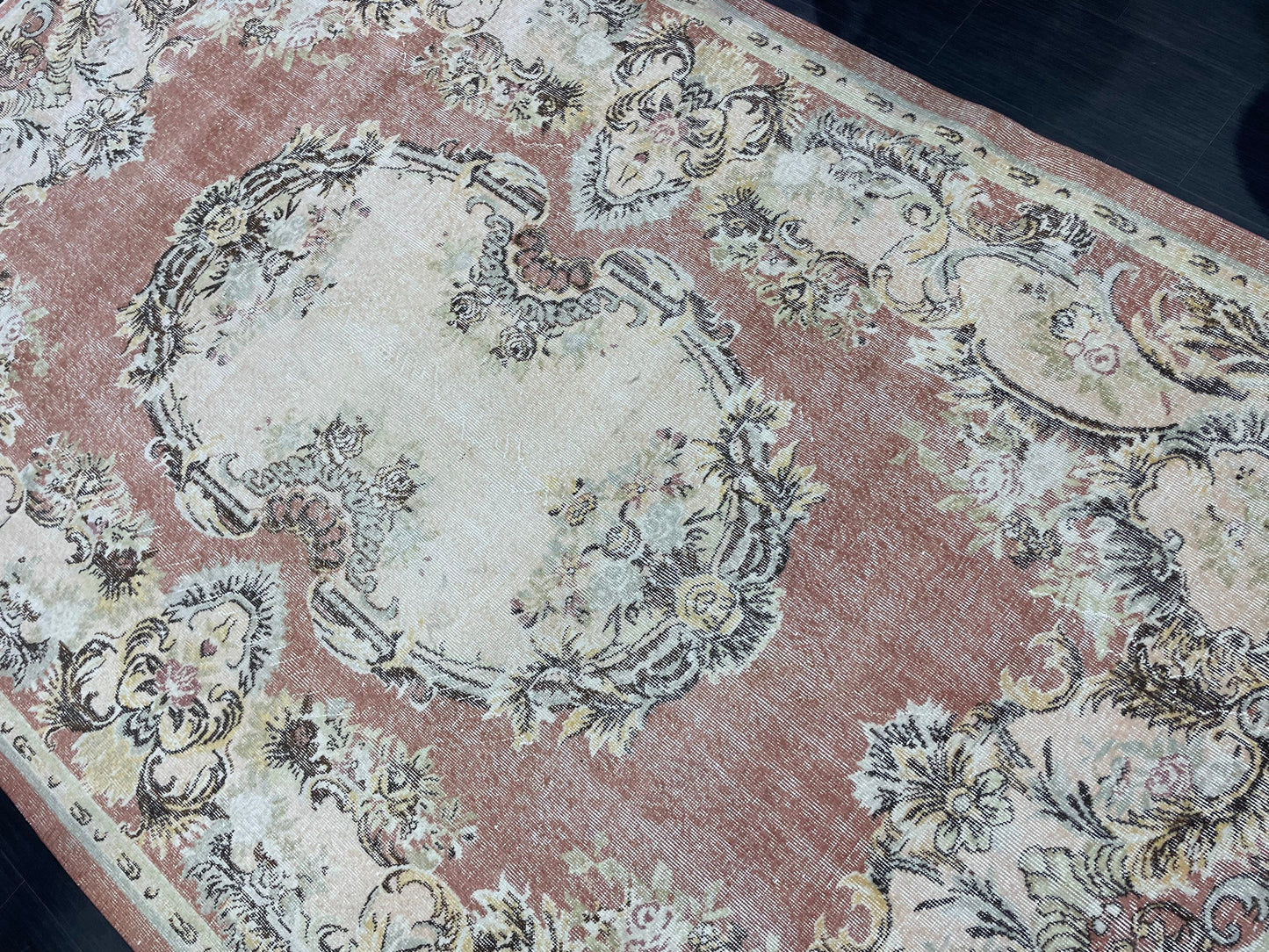 Persian Rug, Muted Vintage 7x11 Rug , Muted Oushak Rug, Rustic Rug, Turkish Rug, Farmhouse Rug, Wool rug