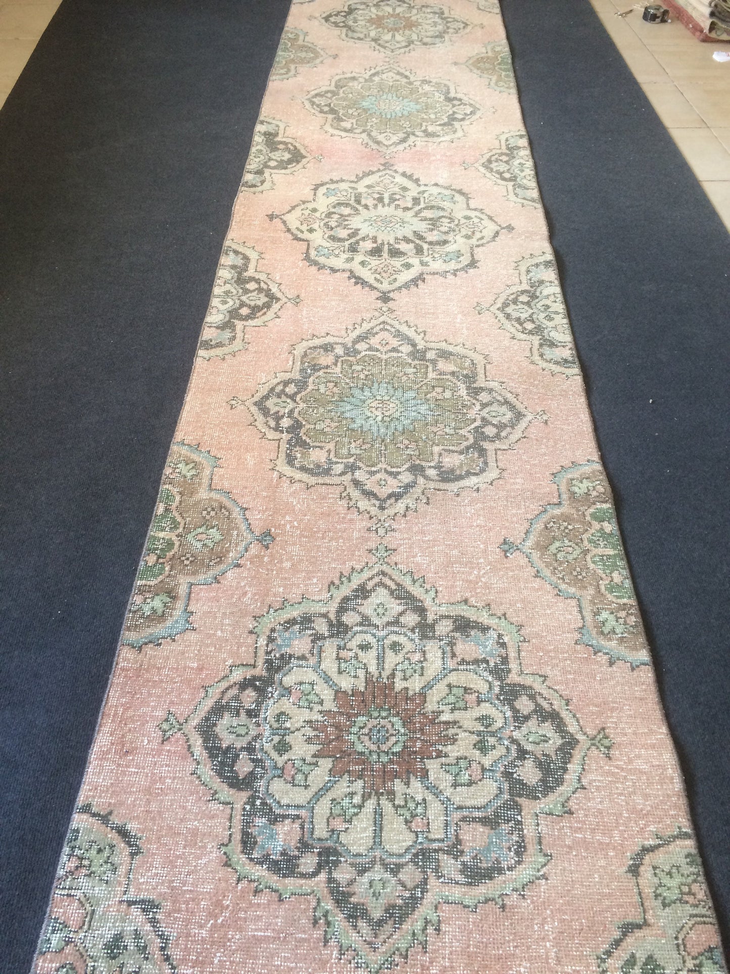 11.3 X 2.7 Oushak Runner Rug Vintage Runner Rug Turkish Runner Rug Hallway Runner Rug Kitchen Runner Rug Wool Runner Rug Wool Oushak Rug