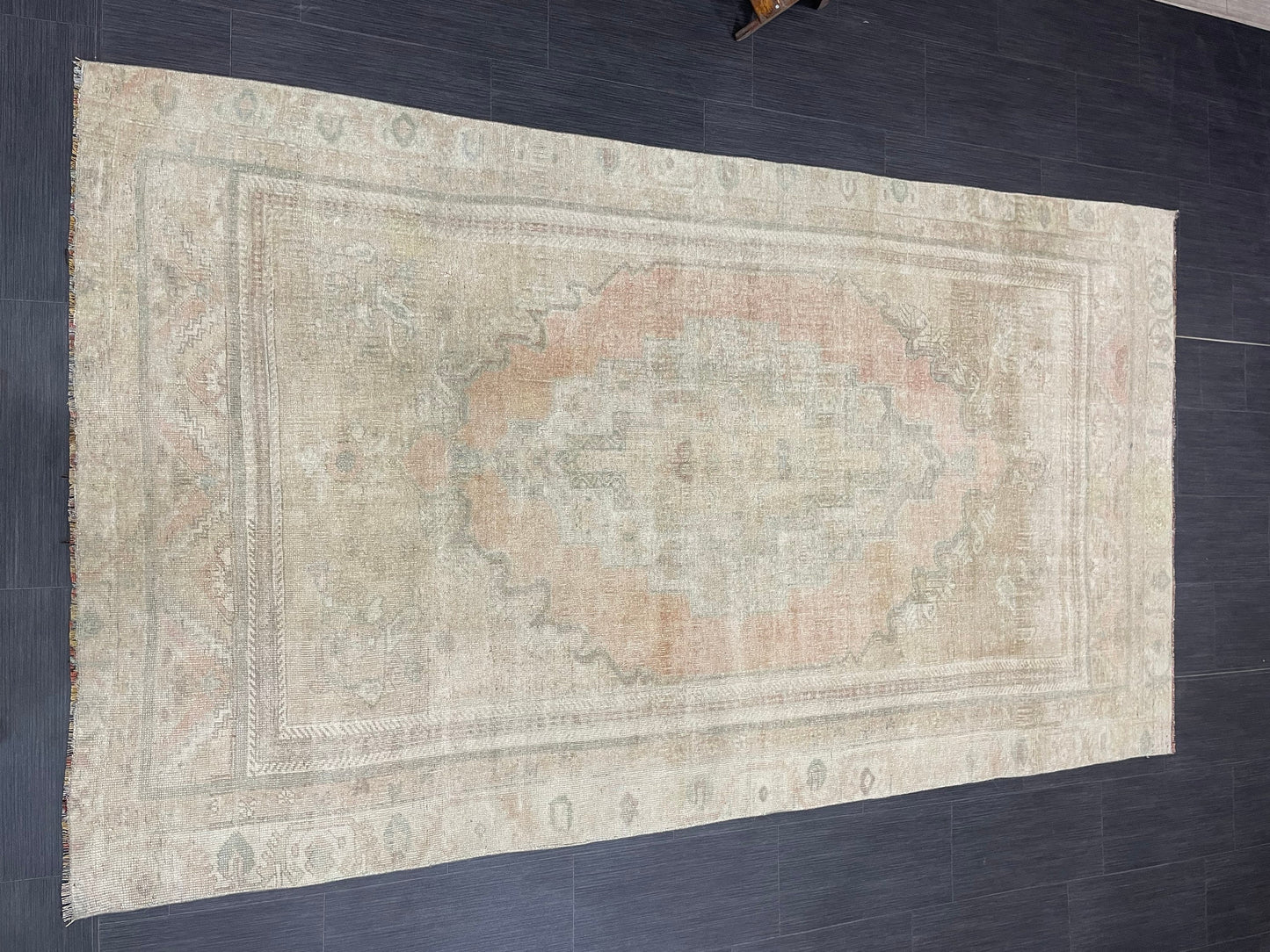MUTED Vintage RUG 5x9 TURKISH Oushak Rug Vintage Hand Knotted Rug Antique Persian Hand Made Rugs Turkish Rug Handmade Wool Rug