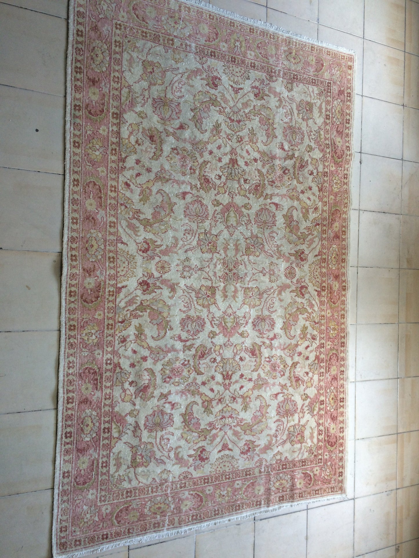 Vintage living room rug, wool pile RUGS, Pastel oushak rug , Turkish Oushak Rug, Vintage Rug, 8.3 x 5.3 Rug, Vintage Oushak Rug, 5x8 Rugs