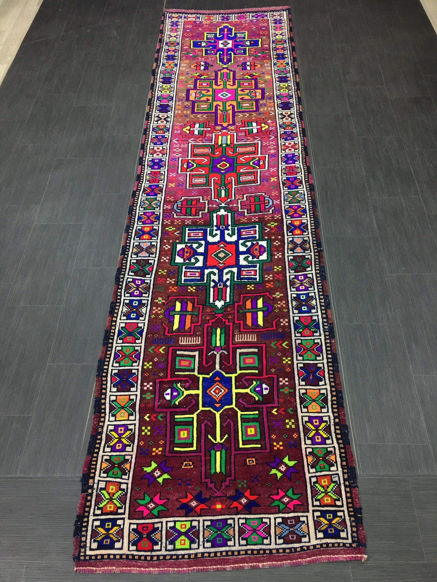 Vintage Runner Rug 3x12 Hand Knotted Runner Rug Turkish Runner Rug Muted Persian Runner Rug Vintage Runner Rug Oriental Runner Rug