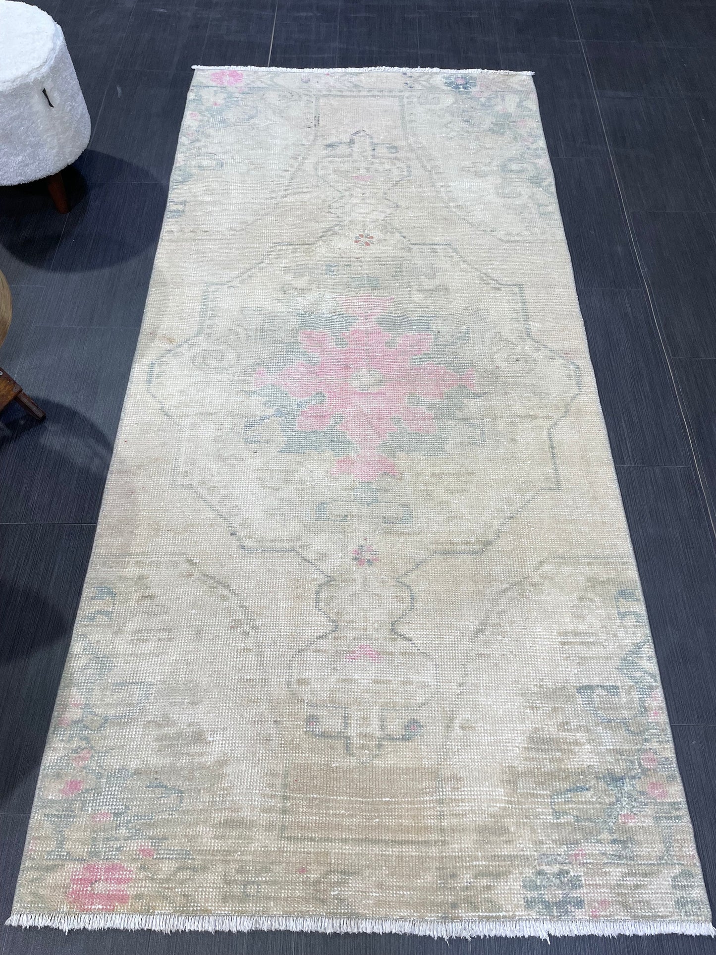 Distressed RUG, Vintage 3.4 x 7.2 Rug, Oushak Rug, Handmade Rug, Turkish Rug, Antique Rug, Farmhouse Rug, Persian Rug,Rustic Rug