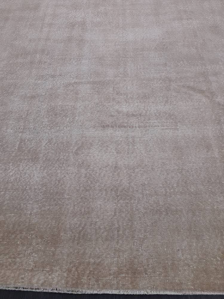 NEUTRAL Vintage OUSHAK RUG 6.5 x 10 Neutral Large Vintage Rug Wool Varigated No Dye Rug Turkish Muted Hand Made Rugs Vintage One Plain Rug