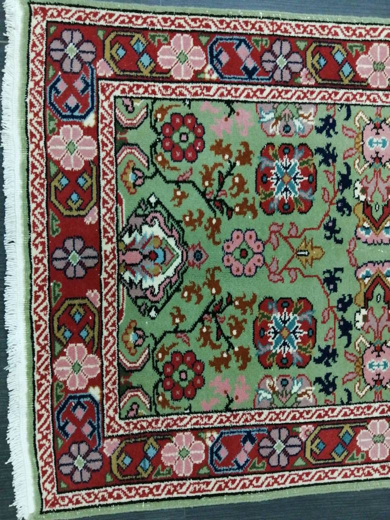 Quality Hand Made Rug 5.8 x 3.6 Green Rug, Oushak Rug, Bohemian Rug, Rug Runner, Turkish Rug, Farmhouse Rug, Vintage Rug, Wool rug