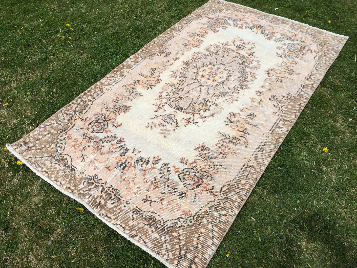 Vintage RUG, Turkish VINTAGE Rug, Oushak Rug, Bohemian Rug, Living Room Rug, Oushak Rug,Hand Knotted Rug, Muted Rug, Vintage Flooring,Rugs