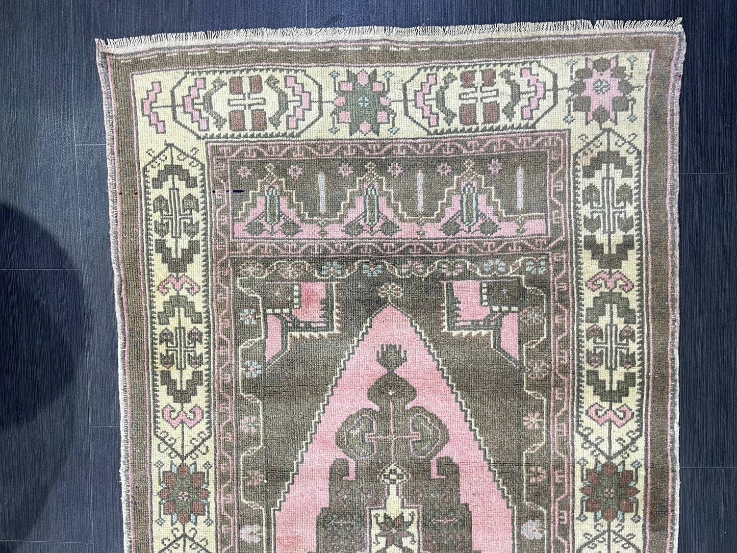 Anatolian Vintage Rug, TURKISH Rug, Vintage 3.2 x 6.9 Wool Rug, Oushak Rug, Hand Knotted Rug, 100% Wool Rug, Handmade Rug