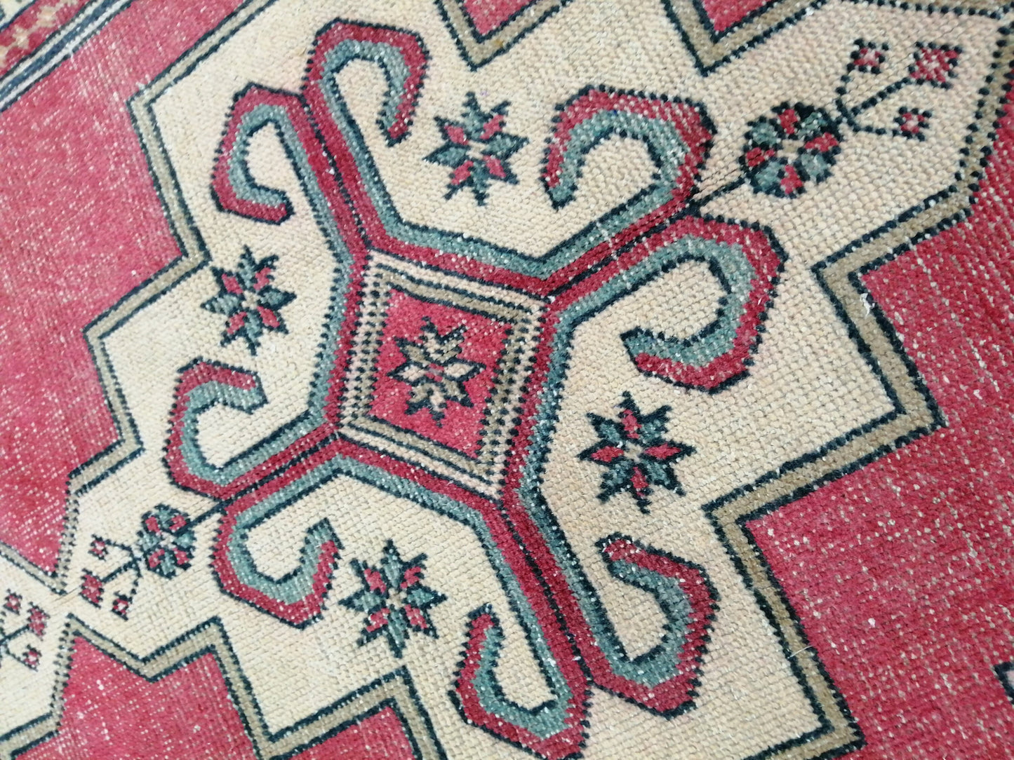Vintage OUSHAK RUG 8.6 x 4.4 Modern Motifs TURKISH Rug Vintage Modern Rug Vintage Rug Wool Oushak Rug Hand Made Rugs