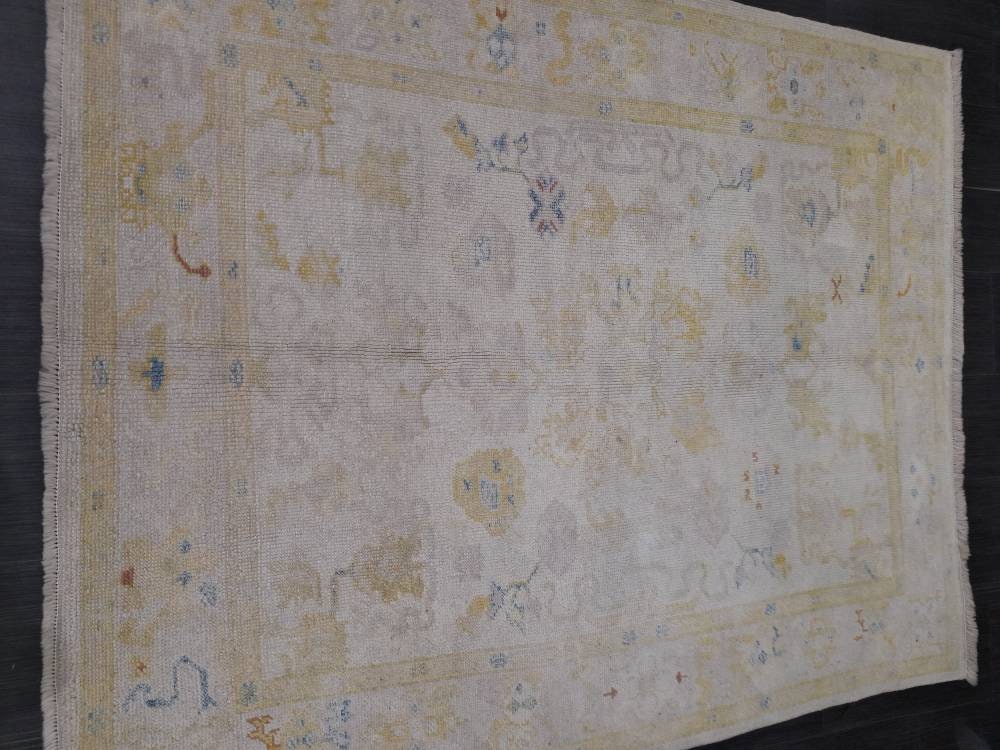 Vintage Oriental RUG Persian Rug Muted Vintage 5 x 6 Rug Vintage Fine Rug Neutral Oushak Rug Hand Made Rugs Vintage Turkish Rug 5x6.2