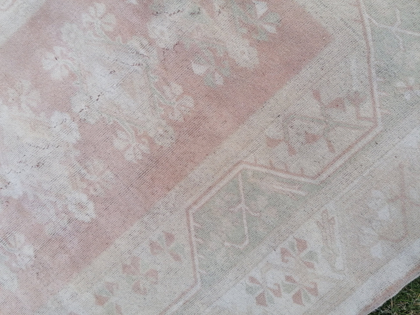 Oushak turkish rug, muted turkish rug,vintage pastel wool rug,kitchen rug, vintage unique hand made rug bohemian rug 5'2x7'2