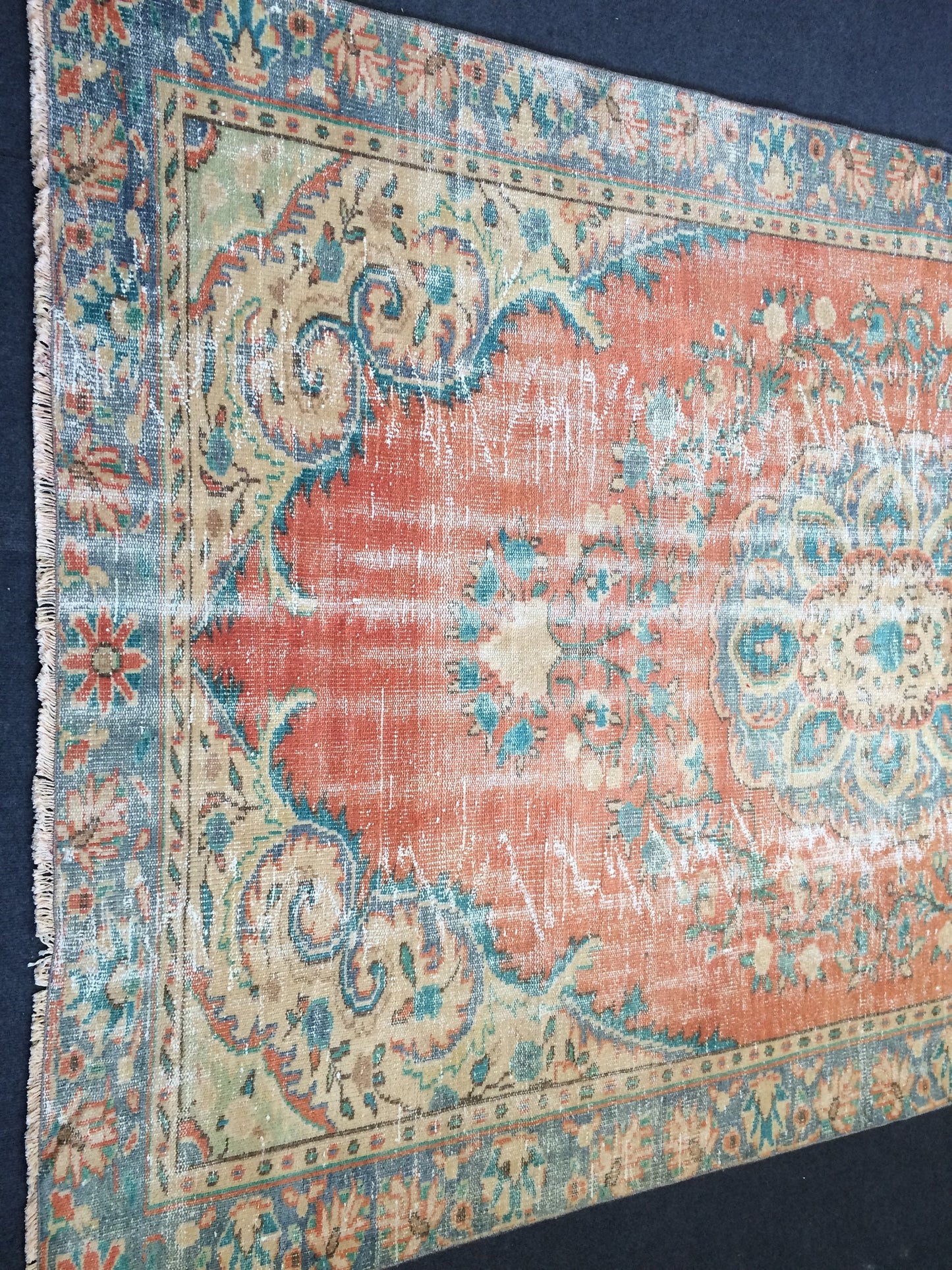 6x10 Large Area OUSHAK RUG TURKISH Rug Vintage Rug Vintage Oriental Rugs Oushak Rug Hand Made Rugs Vintage Turkish Rug