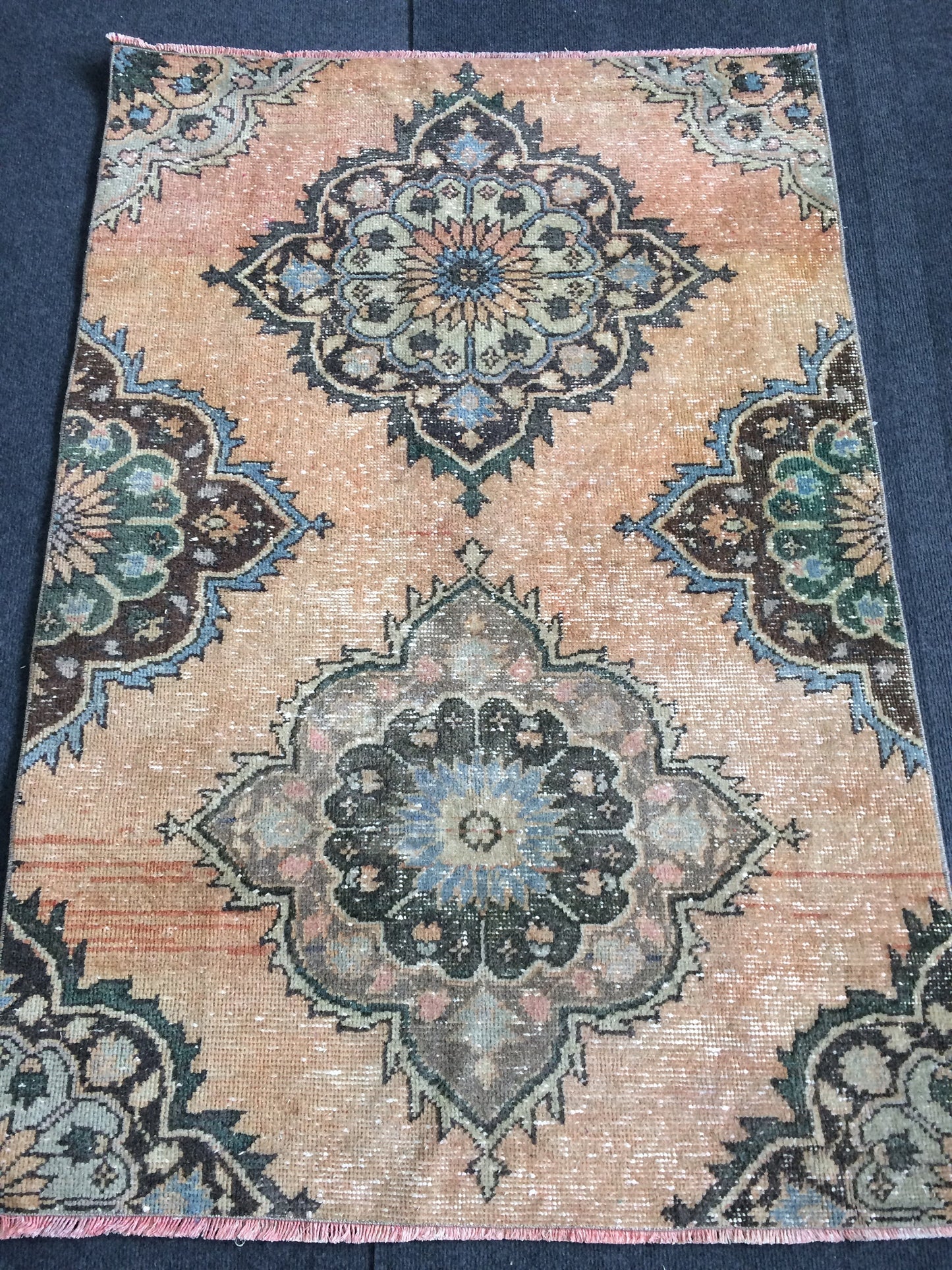 Mini Rug Small Area Rug Turkish Rug Oushak Rug Hand Made Rug Vintage Rug