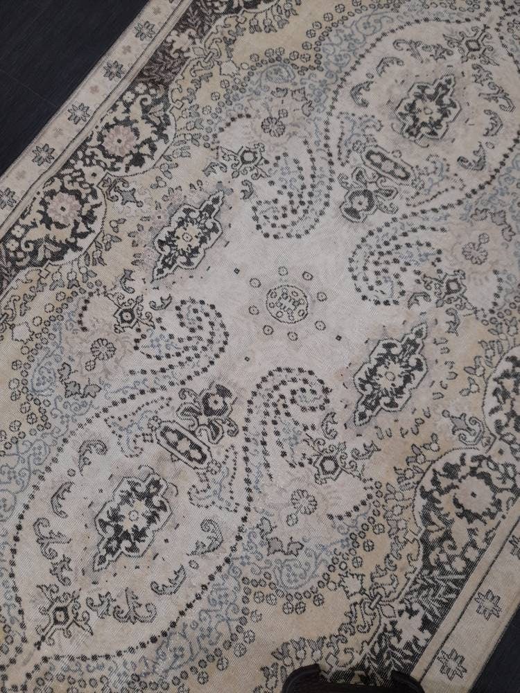 WOOL RUG Vintage 6 x 9.7 Rug Turkish Oushak Rug, Hand Knotted Rug Persian Living Room Rug Oriental Rug Farmhouse Rug Knotted Rug 6x10 rug