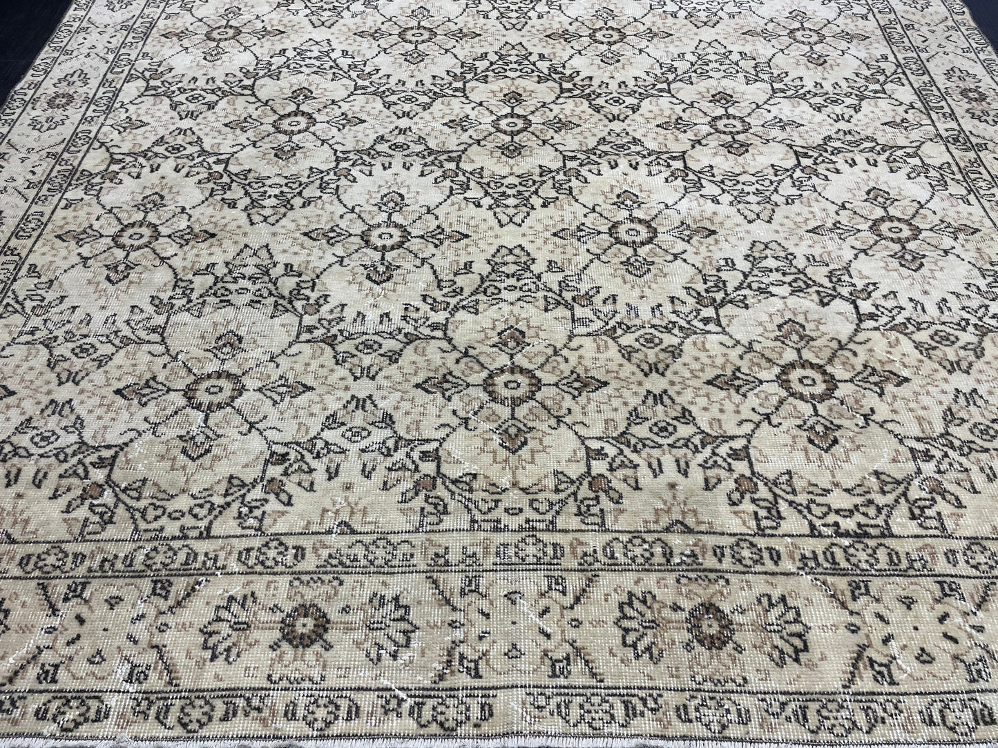 Muted Persian RUG 6.9 x 11 Turkish Rug Natural Rug Antique Rug Vintage Rug Wool Muted Oriental Rug Handmade Rug Hand Knotted Rug 7x11 rug