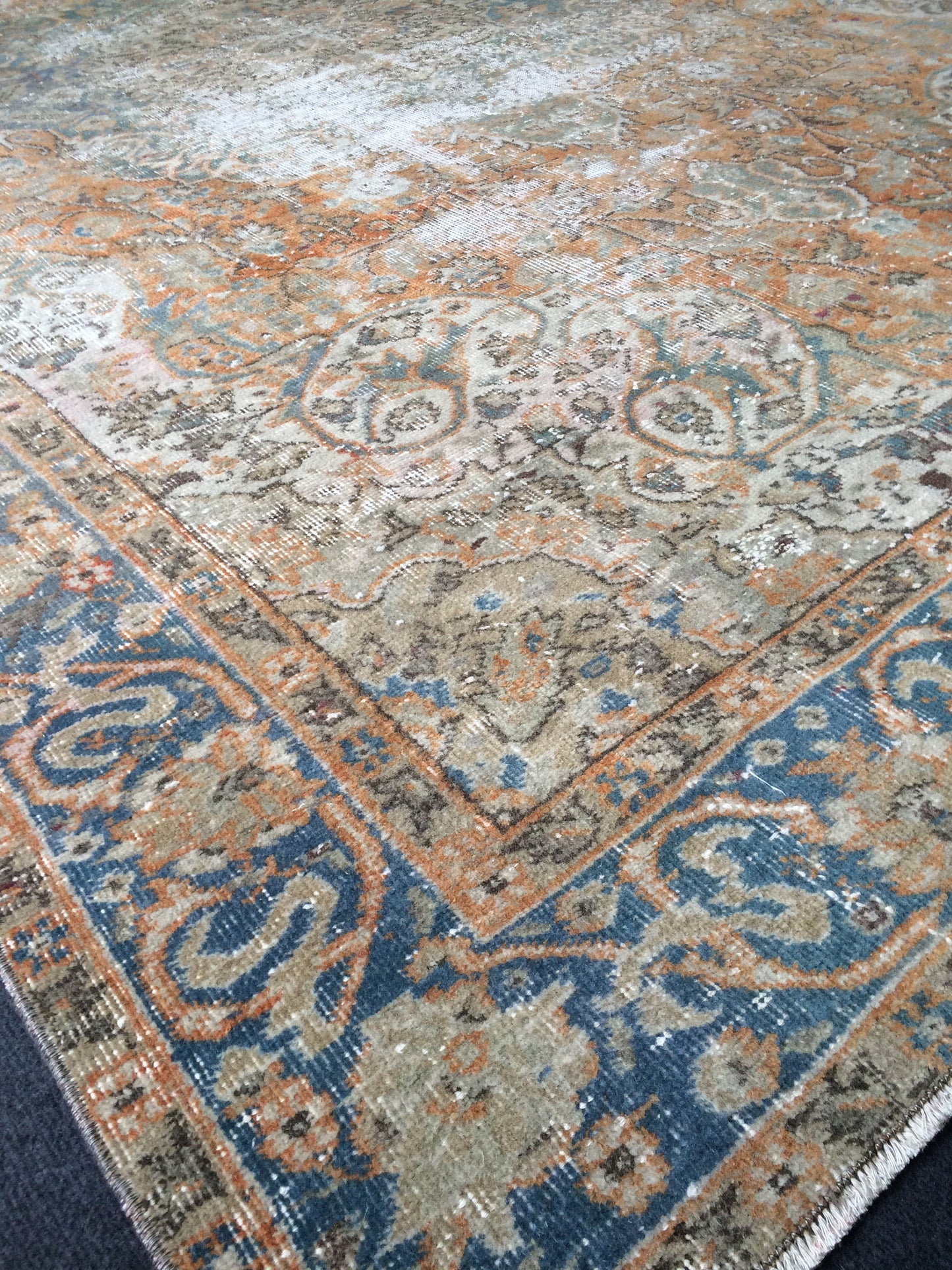 6.3 x 10.5 Distressed Area Rug, Oushak Rug, Vintage Rug Turkish Rugs, Oushak Rug Antique Handmade Rug