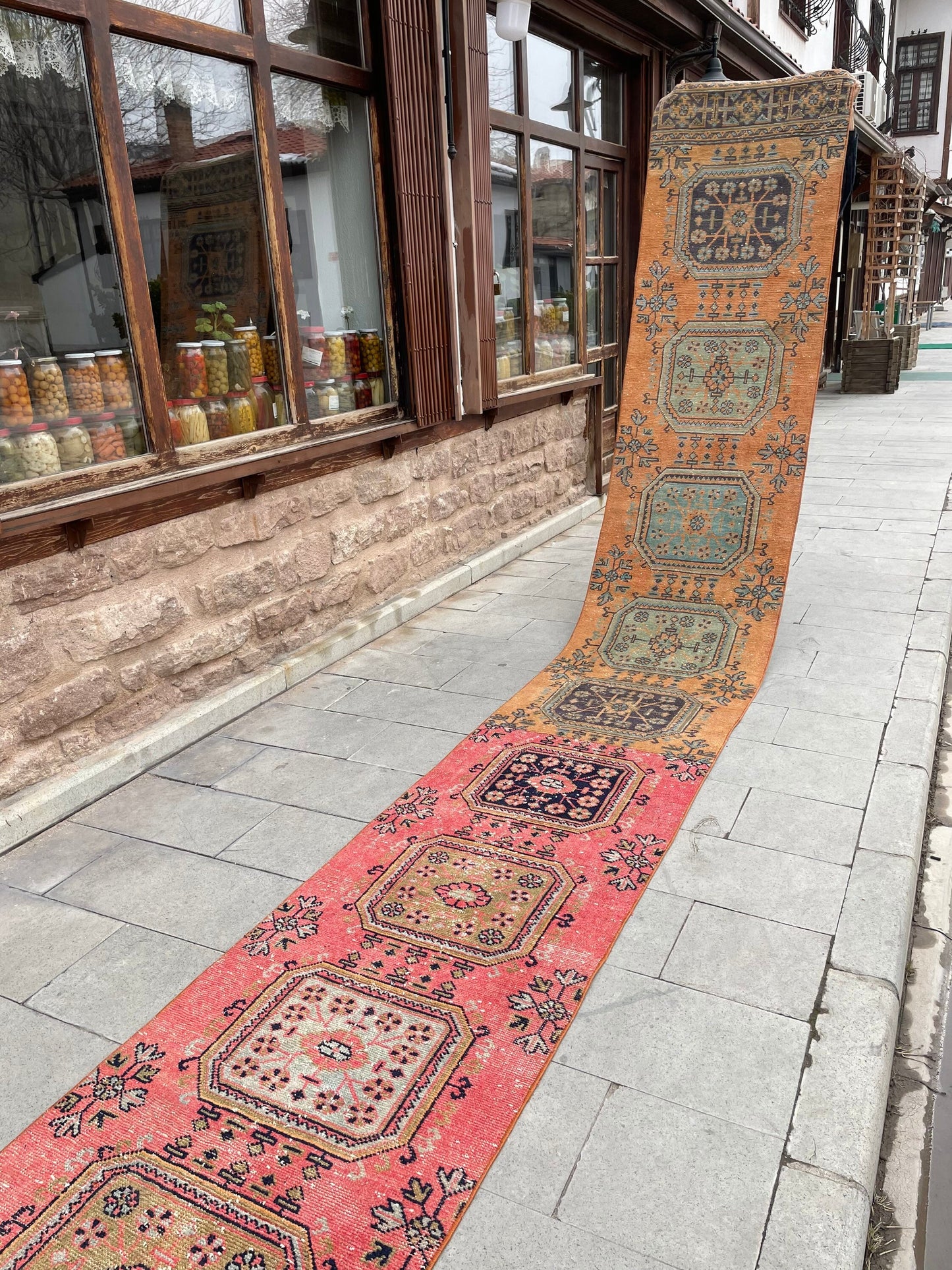 Handmade Staircase Runner Rug 2.6 x 30 ft Extra Long TURKISH Runner Rug Vintage Runner Rug Oushak Runner Rug Runner Hand Knotted Runner