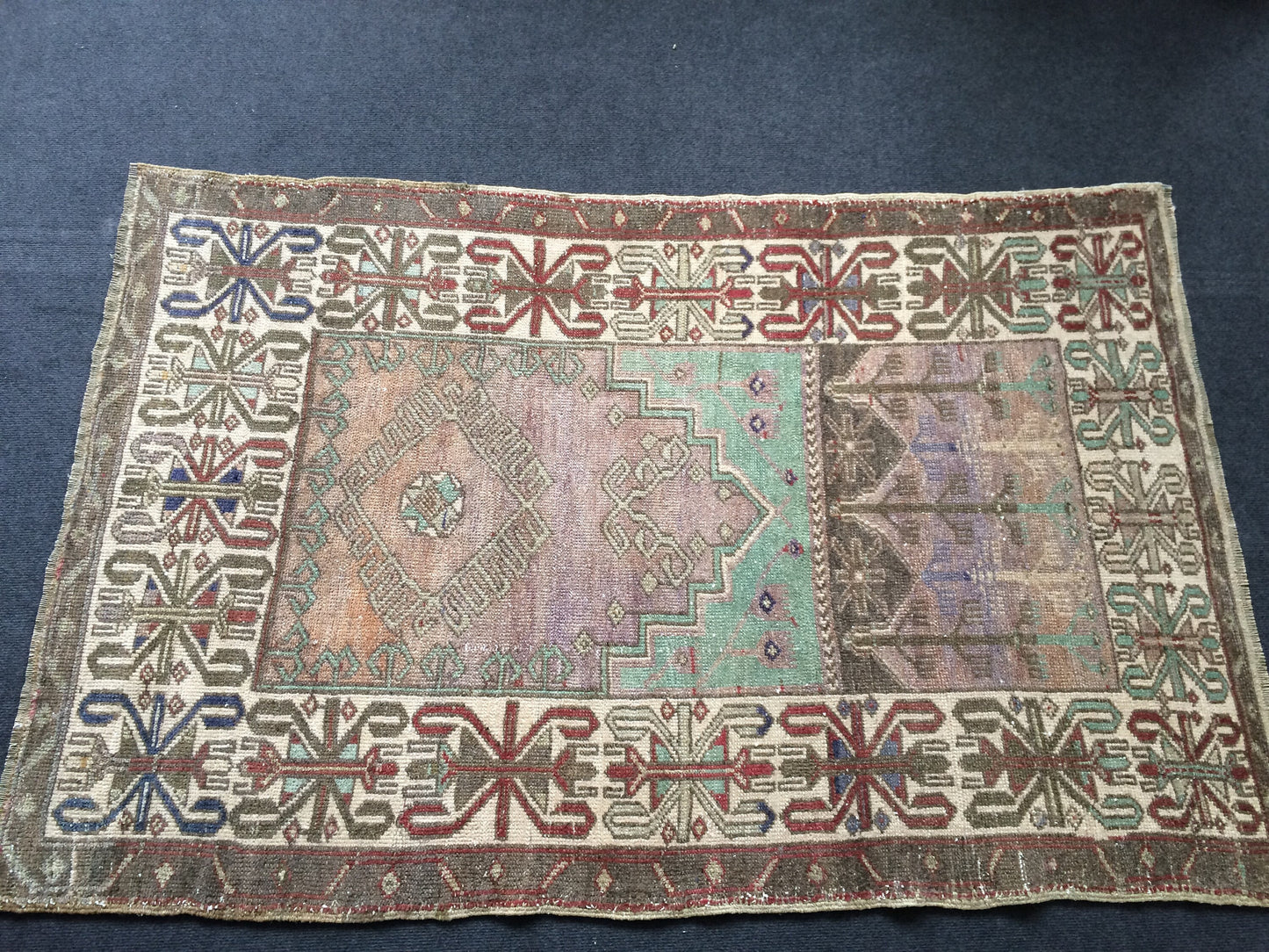 WOOL Oushak Rug Turkish Runner Rug Vintage Rug Hallway Rug Kitchen Rug Wool Nomad Rug Wool Oushak Rug Turkish Wool Oushak Rug 5.4 x 3.6