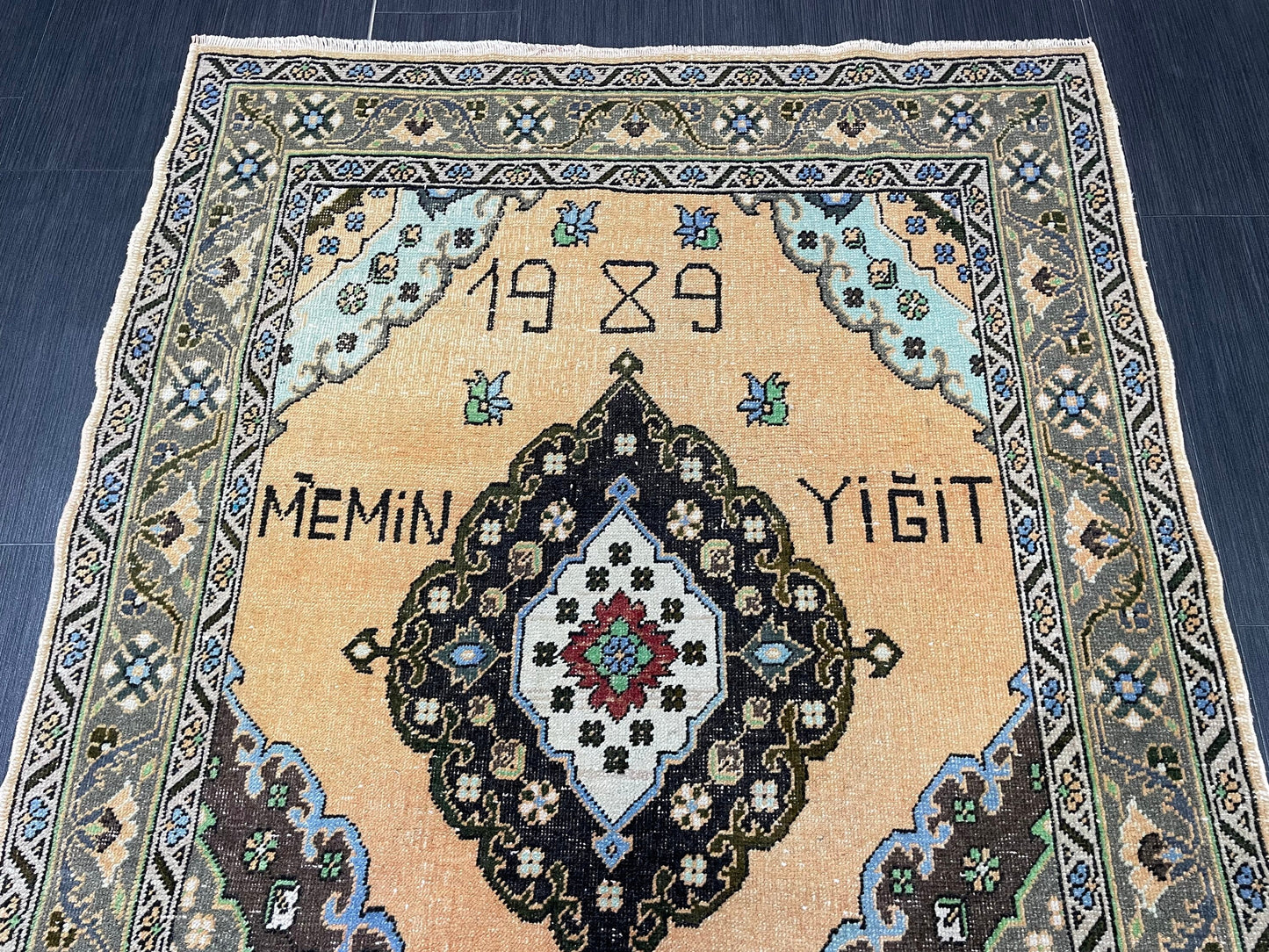 Vintage Oushak Rug 4x7 Rug Muted Vintage Turkish Rug Wool Oriental Rug Hand Made Rugs Vintage Kitchen Rug Muted Persian Wool Rug