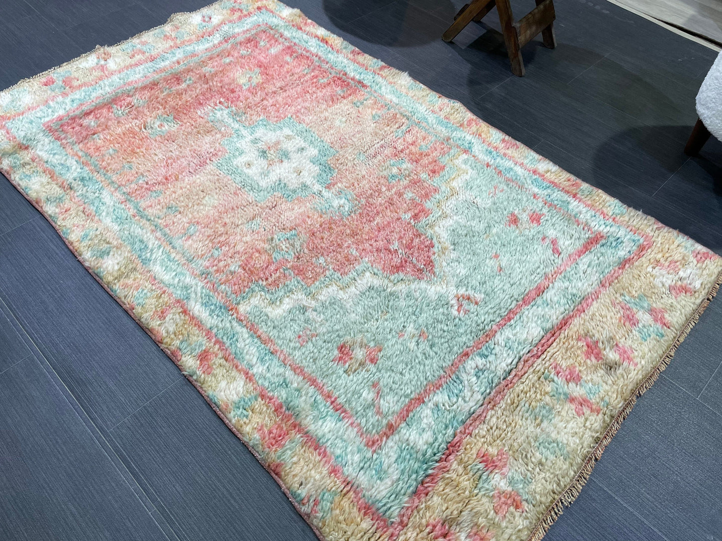 Antique Wool Rug, Vintage Shaggy 3x5 Rug, High Wool Pile Rug, Plush Rug, Handmade Rug, Hand Knotted Rug, Turkish Rug, Nomad Rug, Rear Rug,