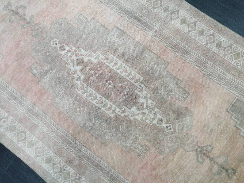 Turkish Runner Rug 4.9 x 11.7 Muted Vintage Runner Persian Hallway Runner Rug Kitchen Runner Rug Oriental Distressed Runner Muted RUNNER