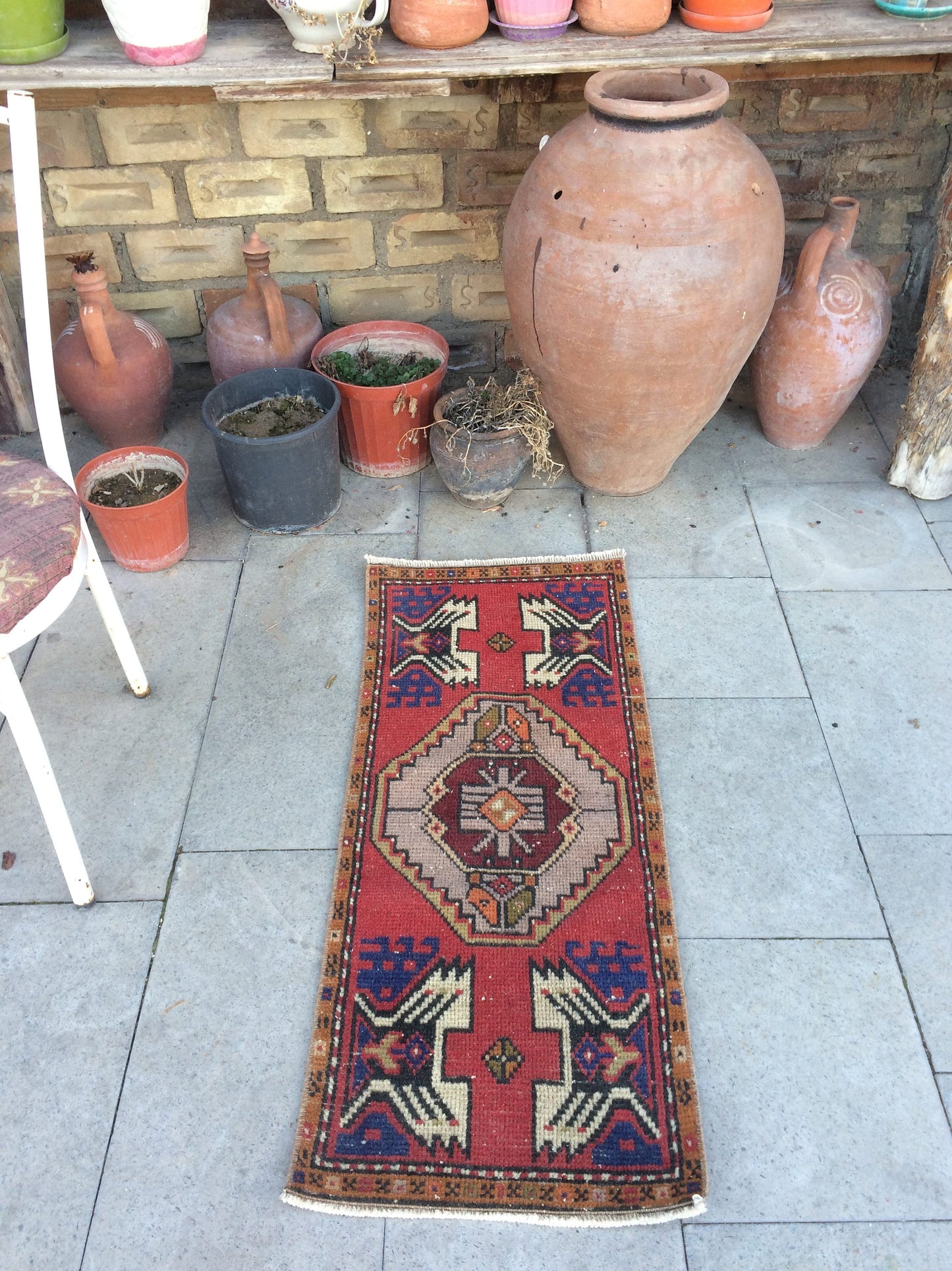 Vintage SMALL AREA TURKISH Rug,Bohemian Rug,Turkish Rug,Antique Rug,Oushak antique Rug,Hand woven Rug,Weaving Rug,Ethnic Rug,Kitchen Rug