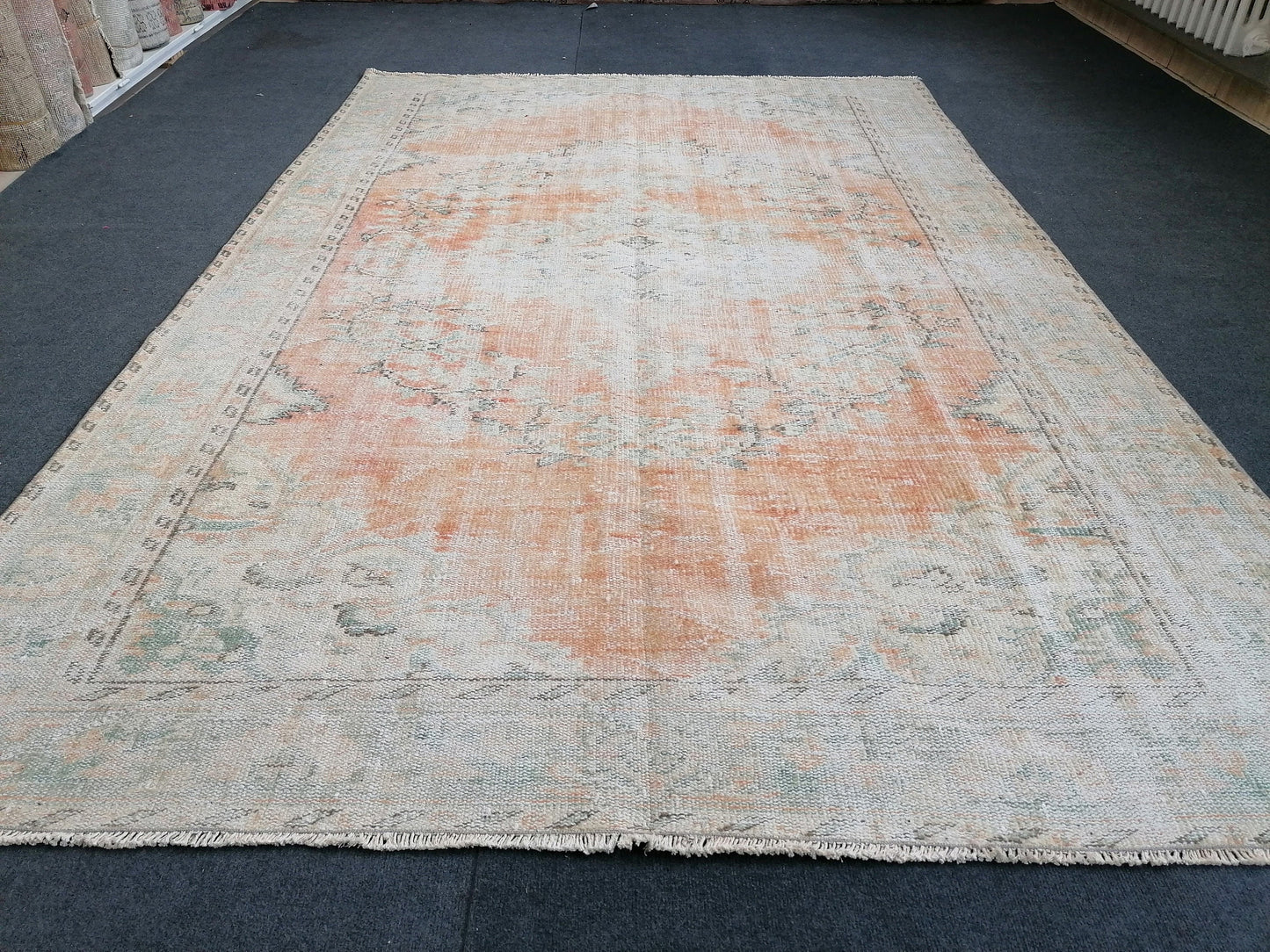 4x9 feet vintage rug,handmade kitchen area rug, antique rug, turkish bedroom rug, oushak rug
