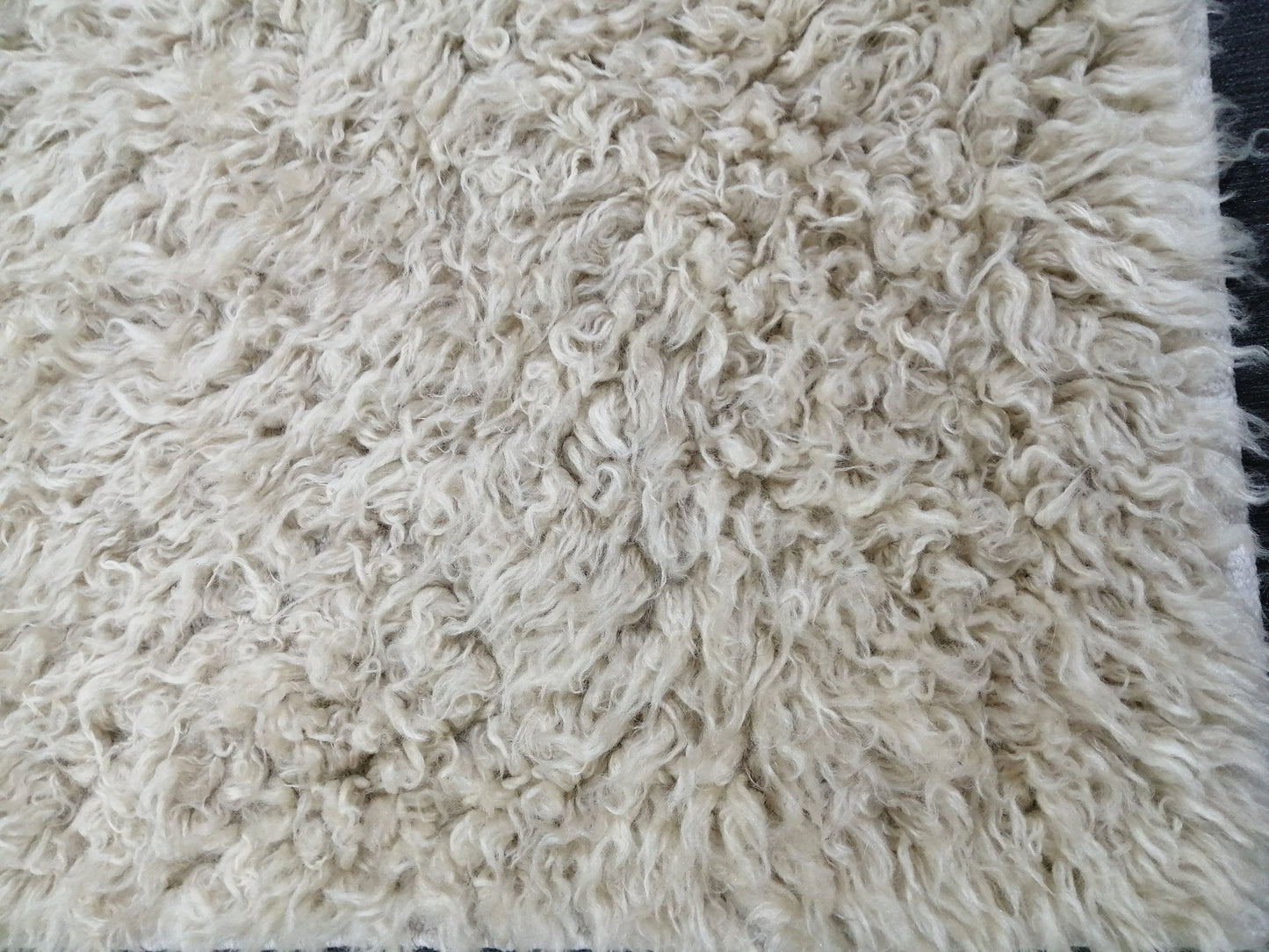 5x8 Rug Vintage Shaggy Rug Neutral Wool Rug solid No Dye Shaggy Rug Plain Hand Made Rug , Neutral Rug Hand Knotted Rug